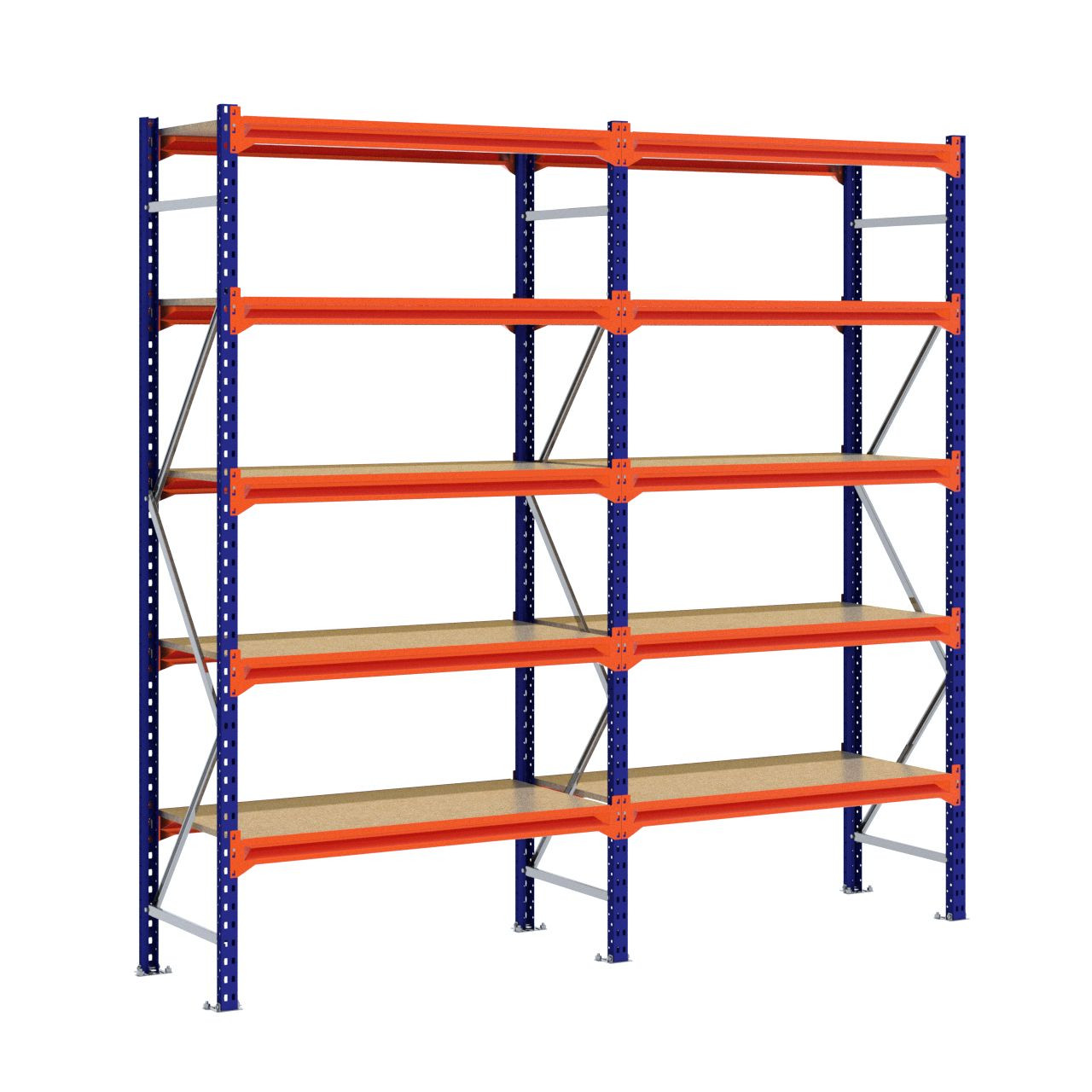 Grootvakstelling 2.500 mm x 2.500 mm x 600 mm (HxLxD) - 5 niveaus