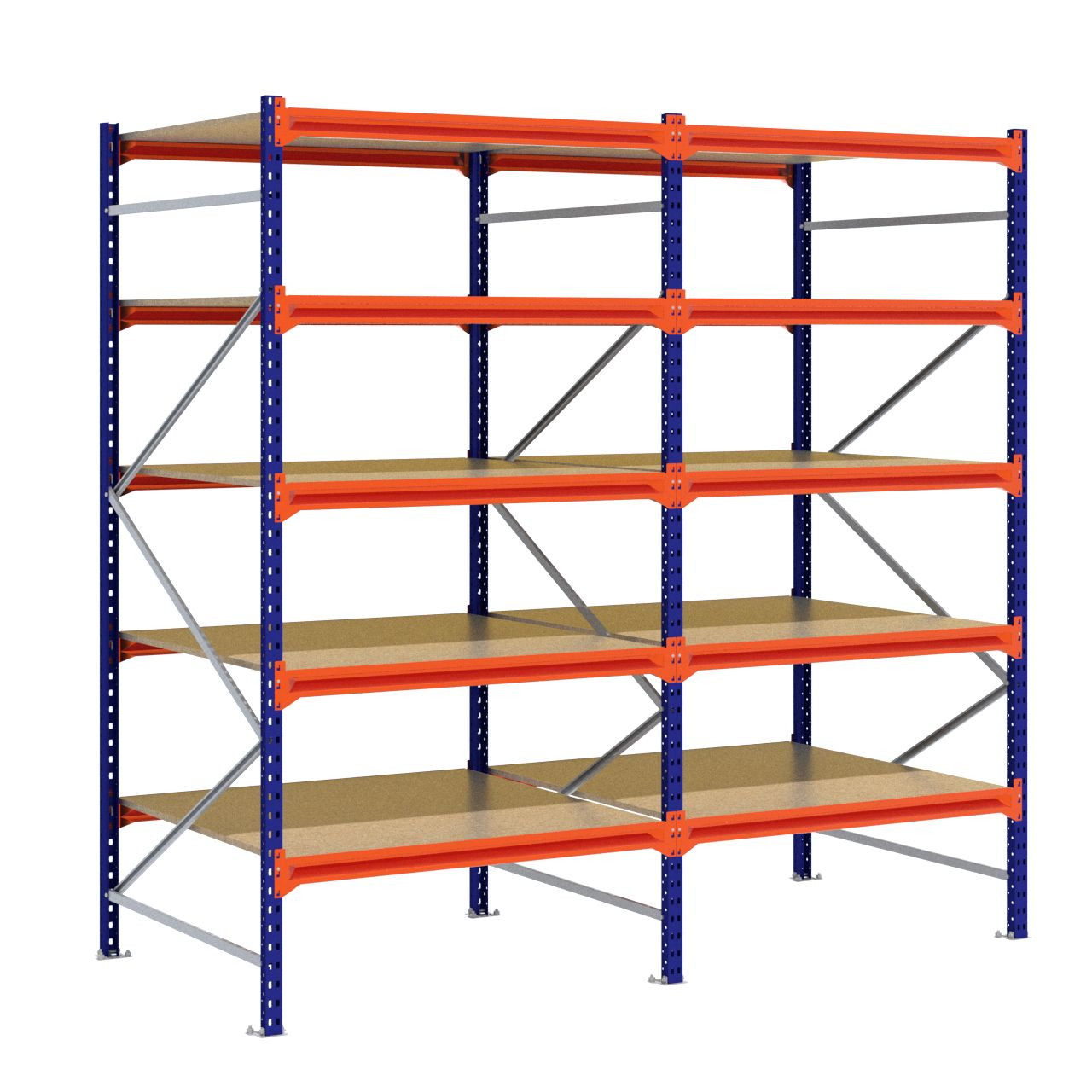 Grootvakstelling 2.500 mm x 2.500 mm x 1.200 mm (HxLxD) - 5 niveaus