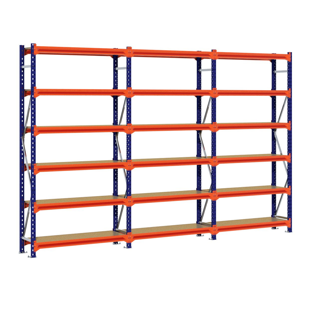 Grootvakstelling 2.500 mm x 3.800 mm x 400 mm (HxLxD) - 6 niveaus