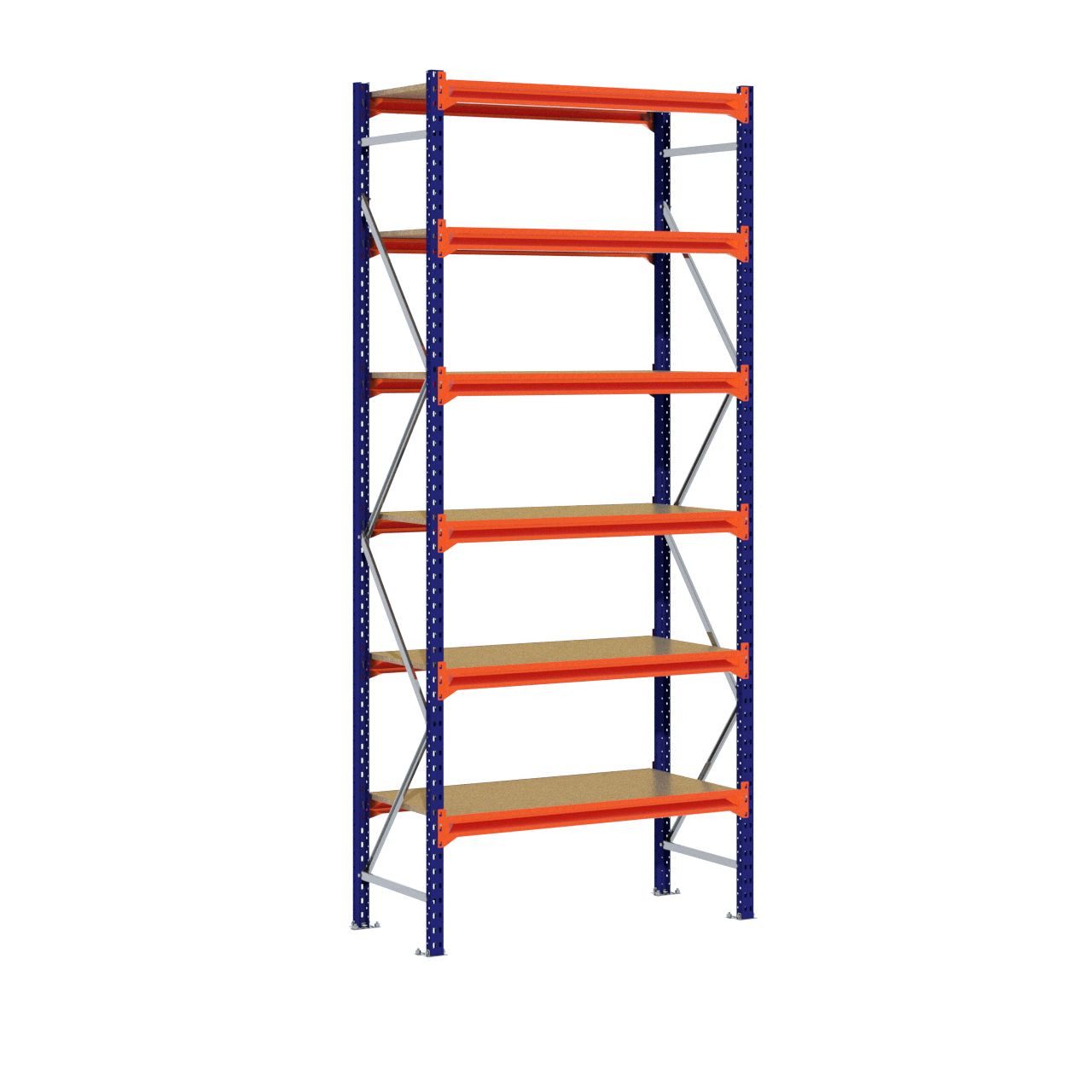 Grootvakstelling 3.000 mm x 1.300 mm x 600 mm (HxLxD) - 6 niveaus