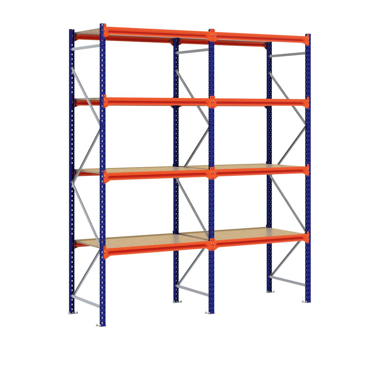 Grootvakstelling 3.000 mm x 2.500 mm x 800 mm (HxLxD) - 4 niveaus - (Liggers: 1.200 mm)