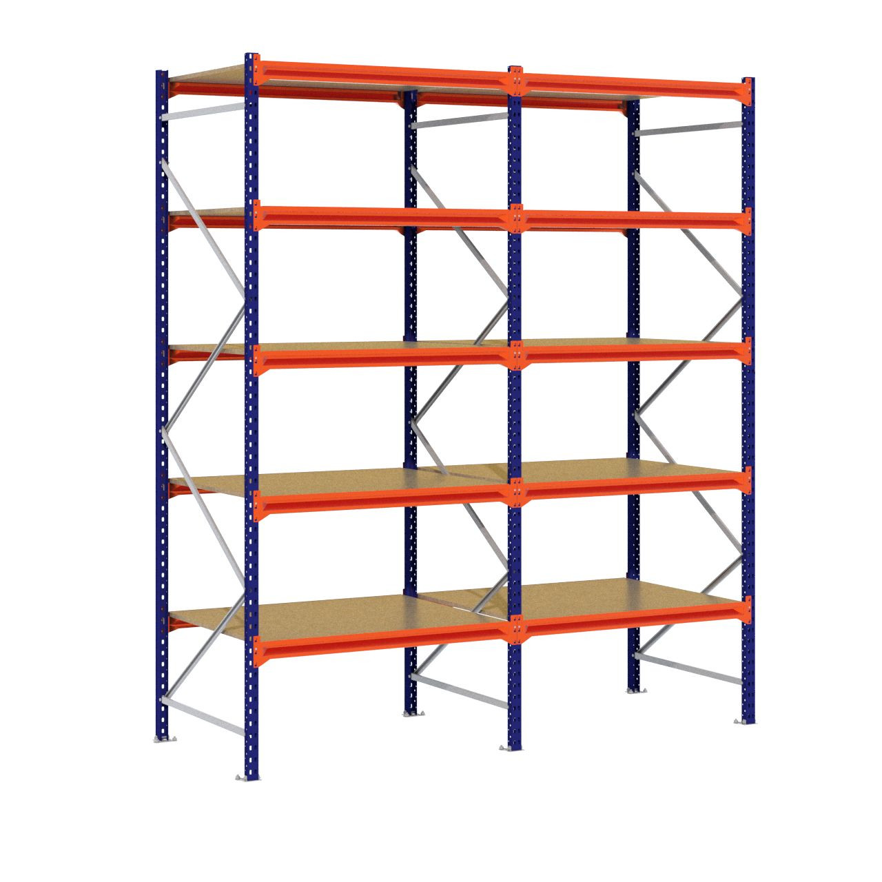 Grootvakstelling 3.000 mm x 2.500 mm x 1.000 mm (HxLxD) - 5 niveaus - (Liggers: 1.200 mm)