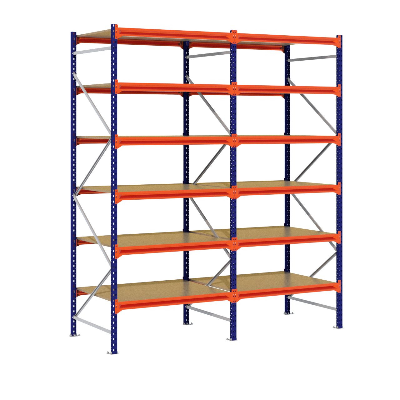 Grootvakstelling 3.000 mm x 2.500 mm x 1.000 mm (HxLxD) - 6 niveaus - (Liggers: 1.200 mm)