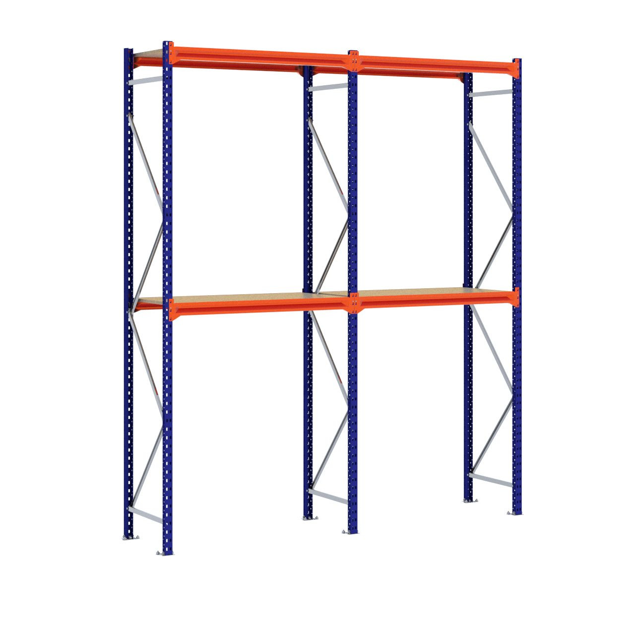 Grootvakstelling 3.000 mm x 2.500 mm x 600 mm (HxLxD) - 2 niveaus - (Liggers: 1.200 mm)