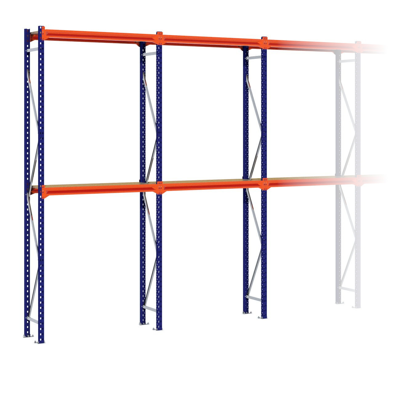 Grootvakstelling 3.000 mm x 5.100 mm x 400 mm (HxLxD) - 2 niveaus