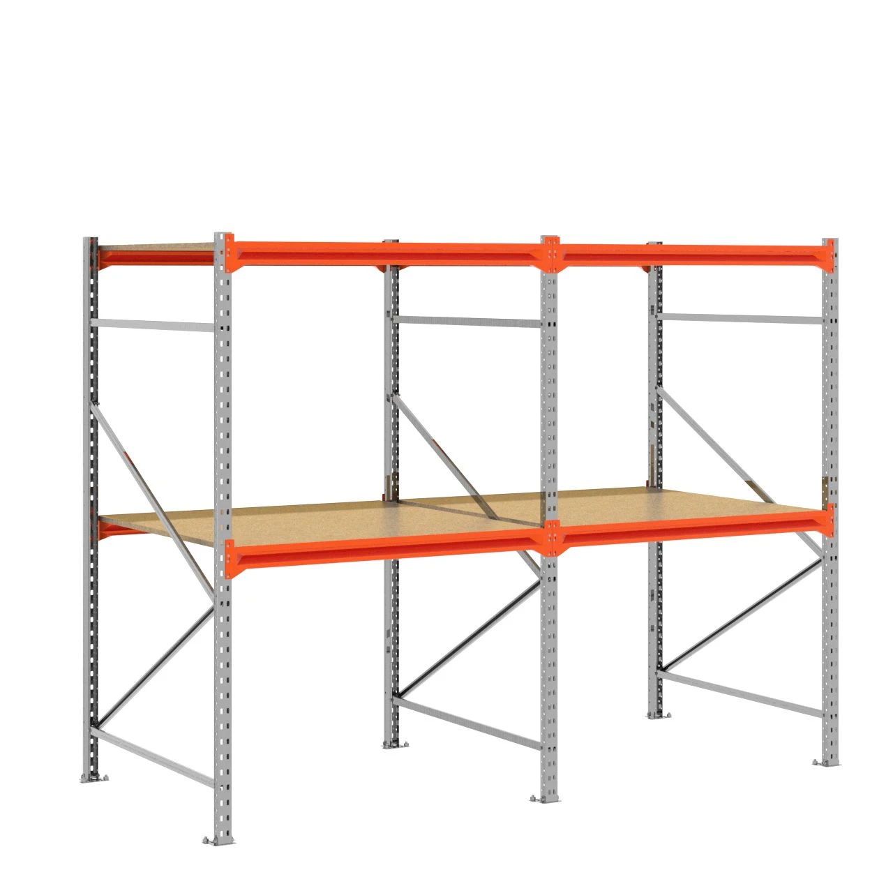 Grootvakstelling 2.000 mm x 2.500 mm x 1.200 mm (HxLxD) - 2 niveaus GALVA - (Liggers: 1.200 mm)