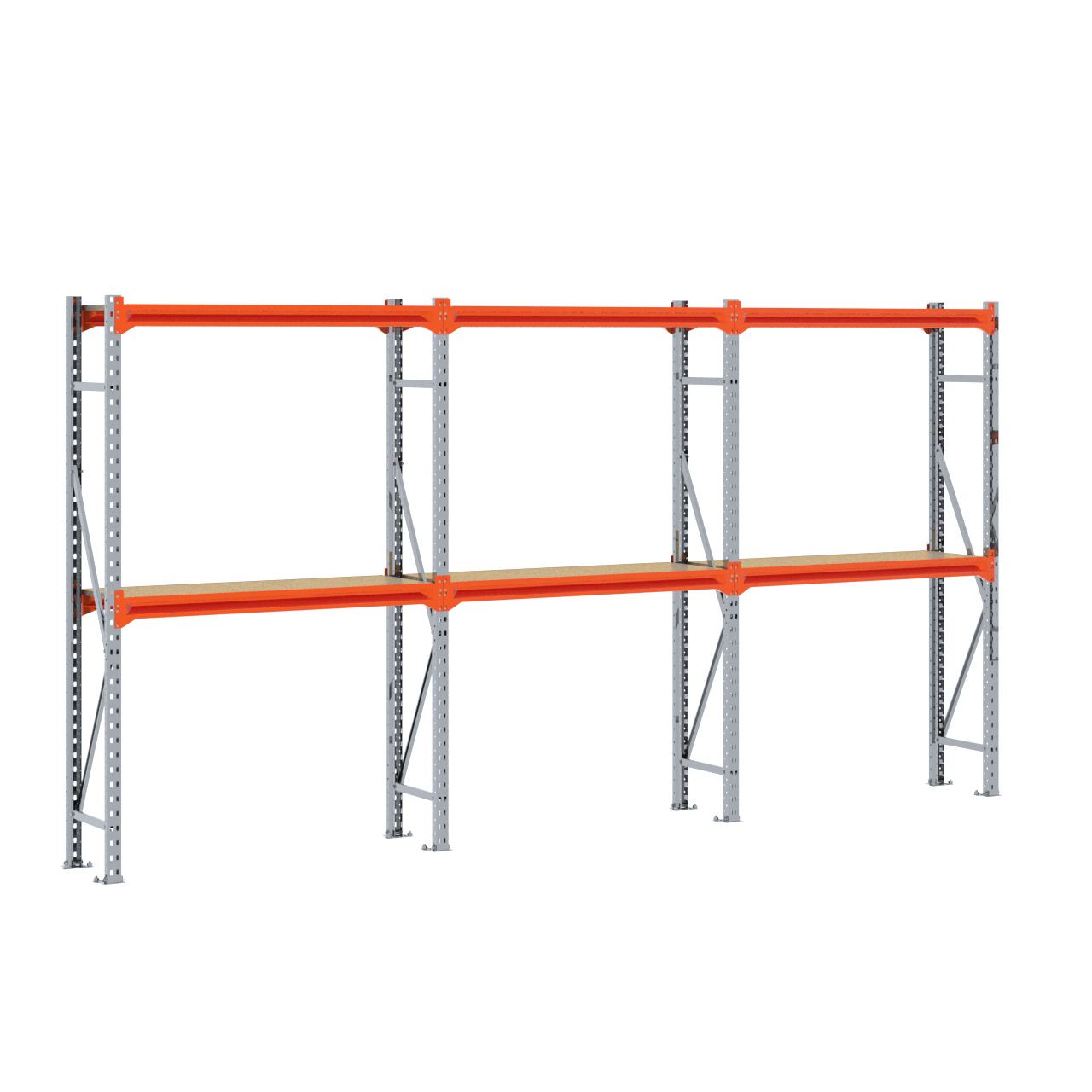 Grootvakstelling 2.000 mm x 3.800 mm x 400 mm (HxLxD) - 2 niveaus GALVA