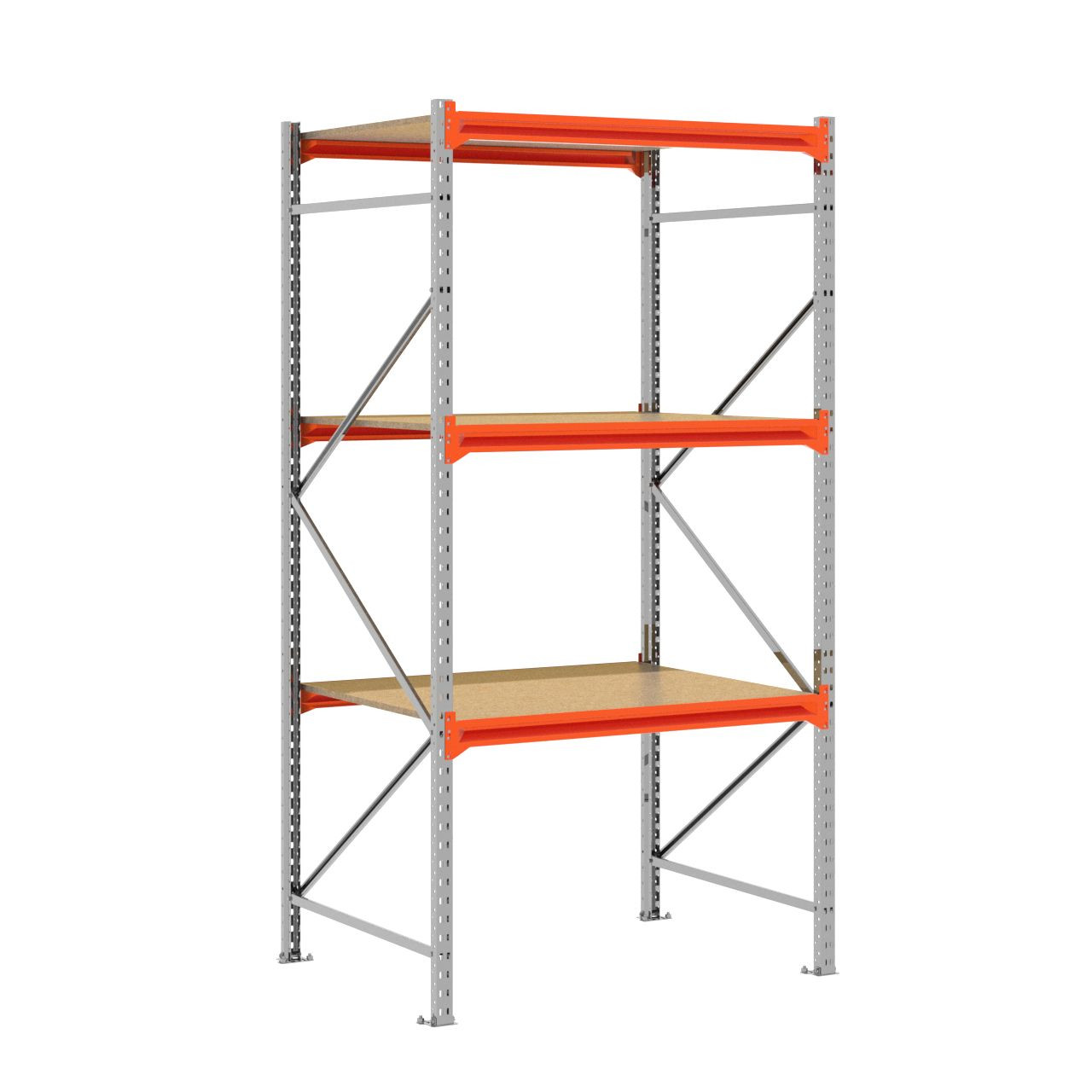 Grootvakstelling 2.500 mm x 1.300 mm x 1.000 mm (HxLxD) - 3 niveaus GALVA