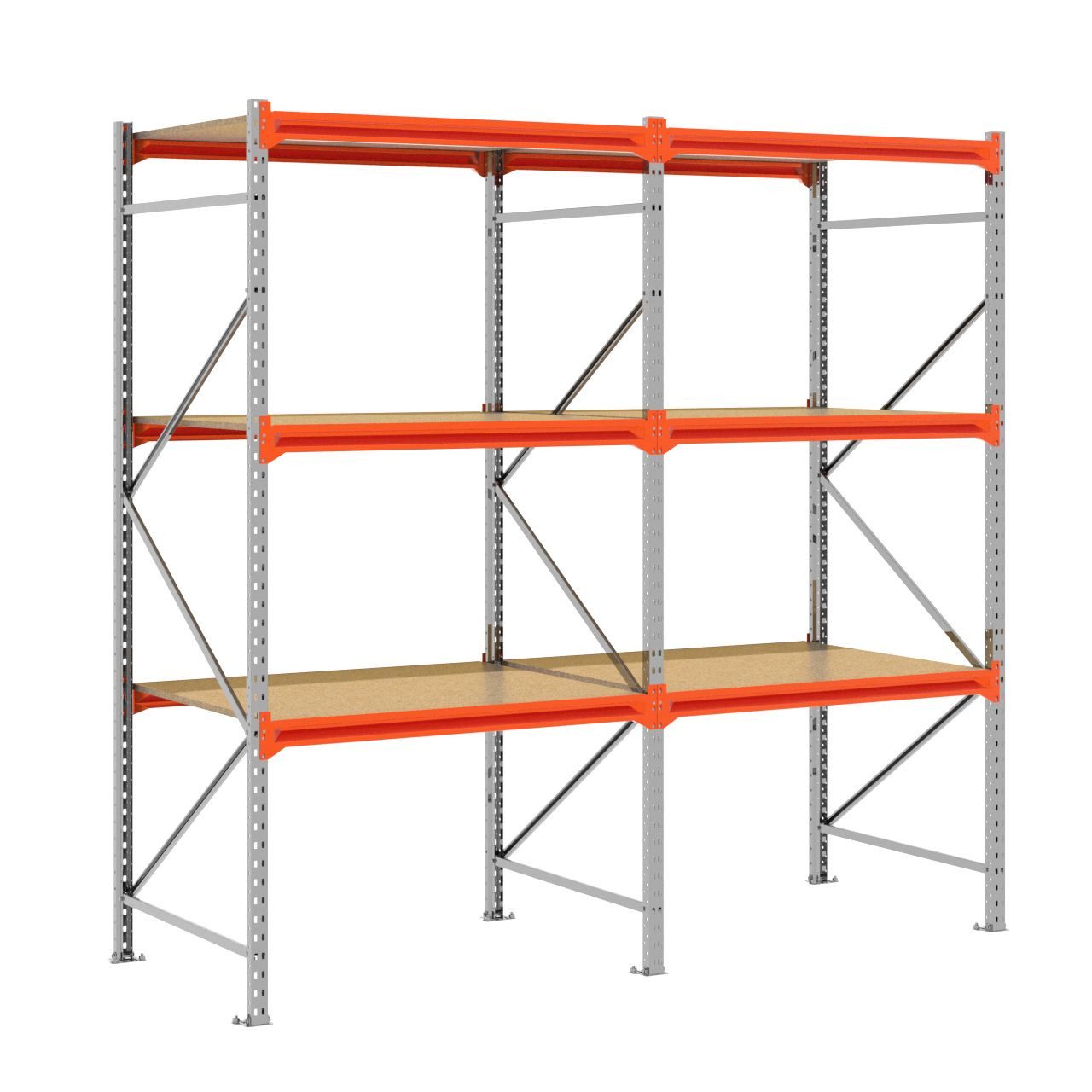 Grootvakstelling 2.500 mm x 2.500 mm x 1.000 mm (HxLxD) - 3 niveaus GALVA - (Liggers: 1.200 mm)