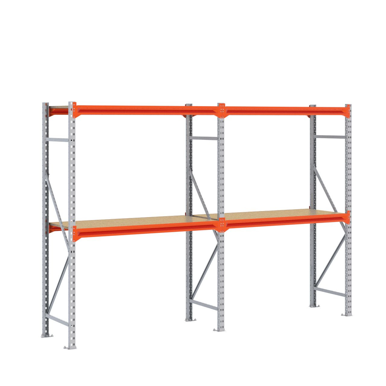 Grootvakstelling 2.000 mm x 2.900 mm x 600 mm (HxLxD) - 2 niveaus GALVA