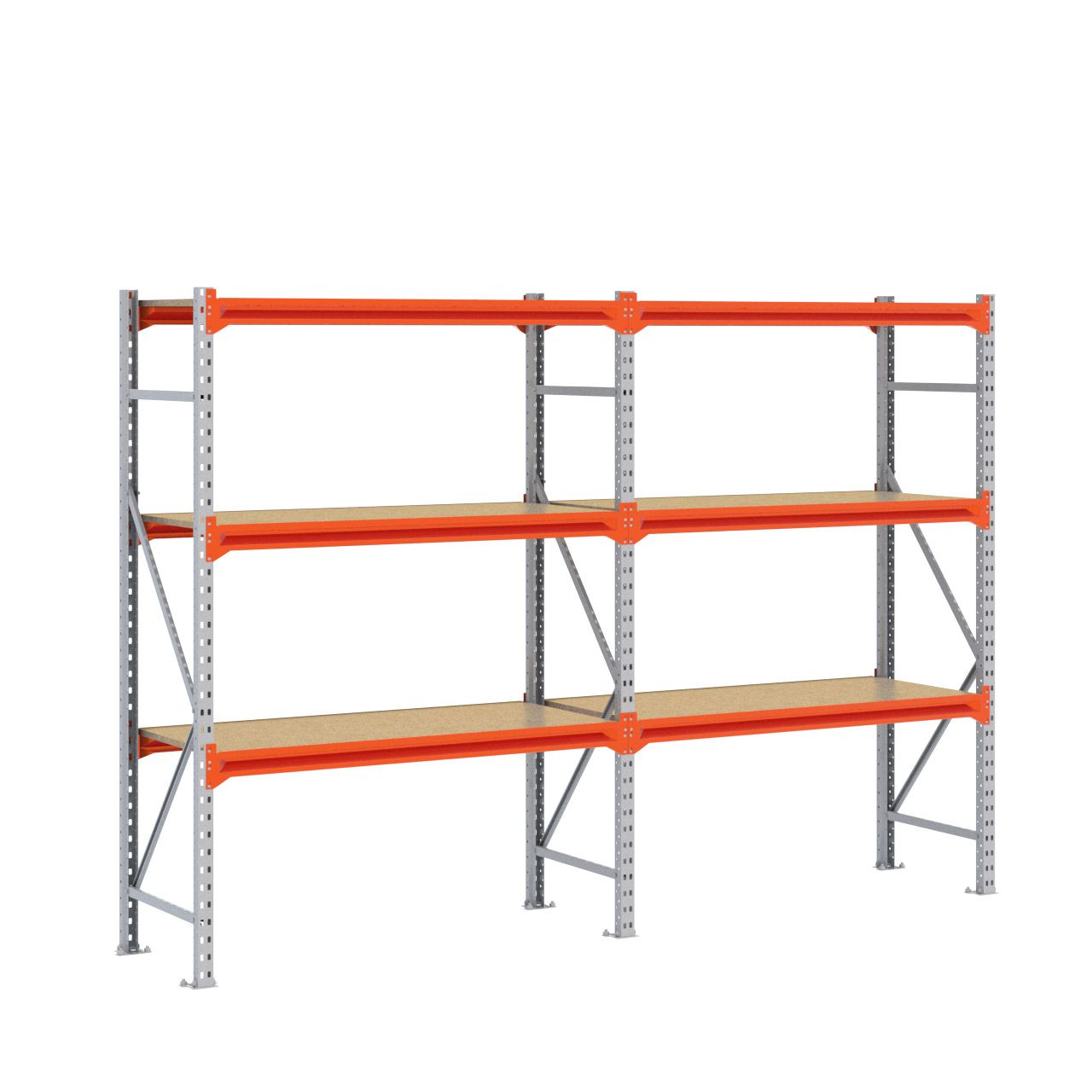 Grootvakstelling 2.000 mm x 2.900 mm x 600 mm (HxLxD) - 3 niveaus GALVA