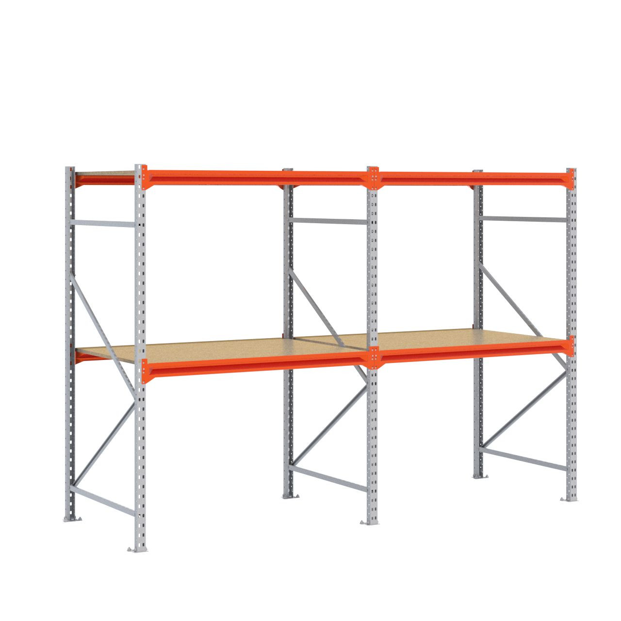 Grootvakstelling 2.000 mm x 2.900 mm x 1.000 mm (HxLxD) - 2 niveaus GALVA