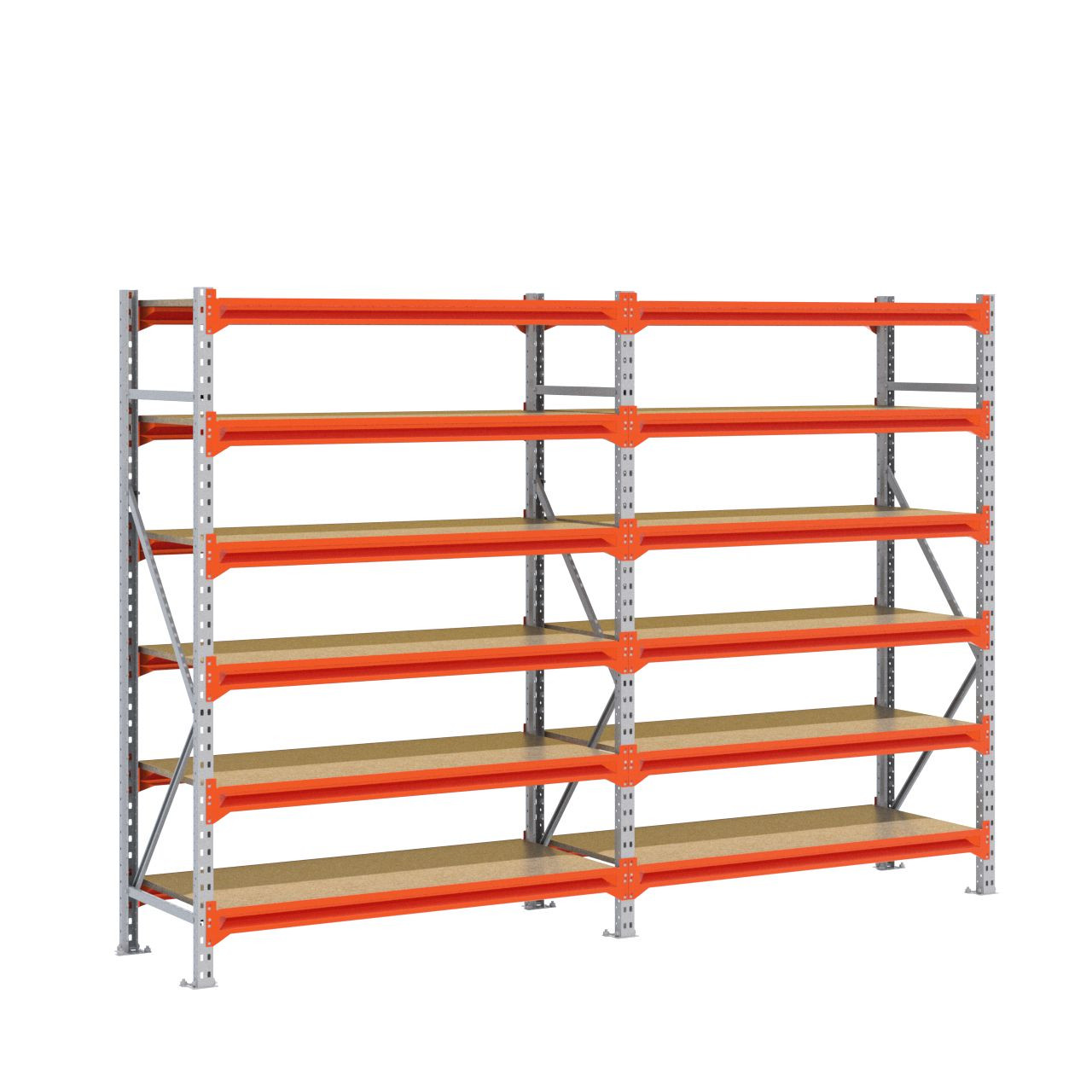 Grootvakstelling 2.000 mm x 2.900 mm x 600 mm (HxLxD) - 6 niveaus GALVA