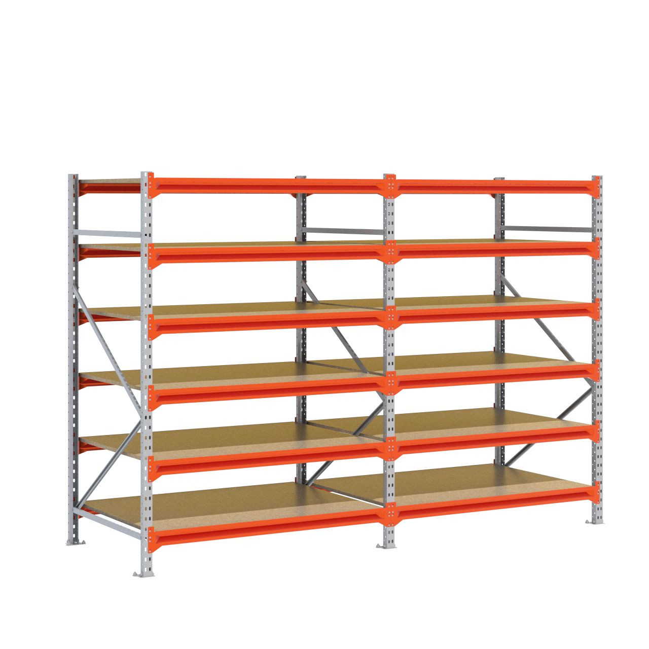 Grootvakstelling 2.000 mm x 2.900 mm x 1.000 mm (HxLxD) - 6 niveaus GALVA