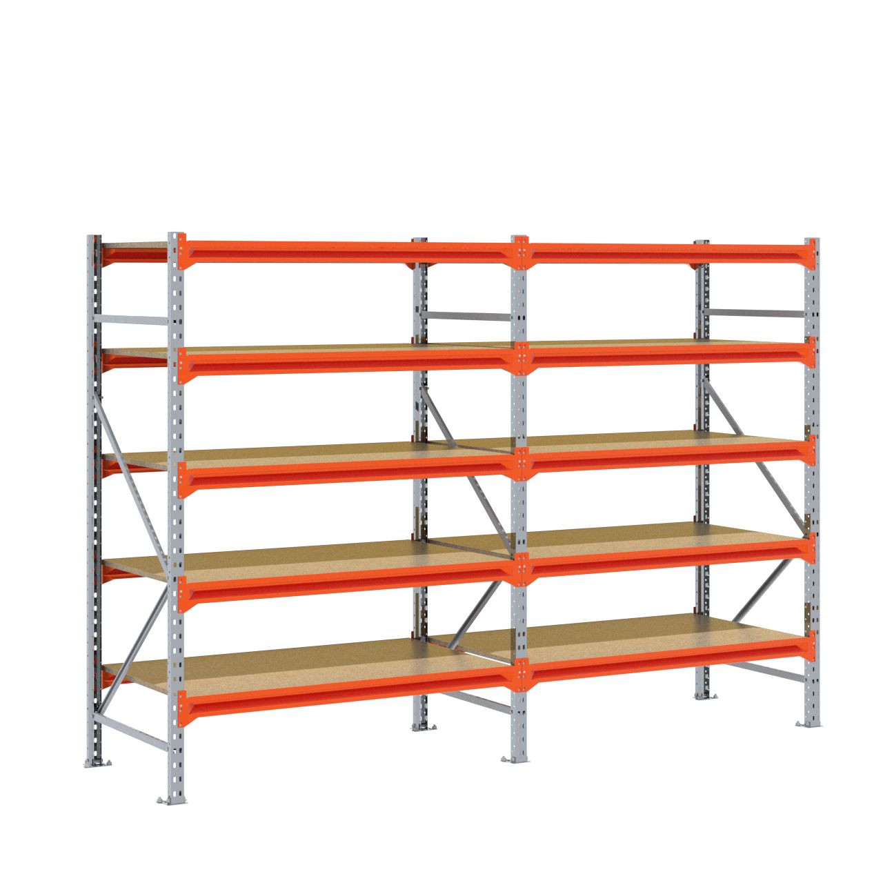 Grootvakstelling 2.000 mm x 2.900 mm x 800 mm (HxLxD) - 5 niveaus GALVA