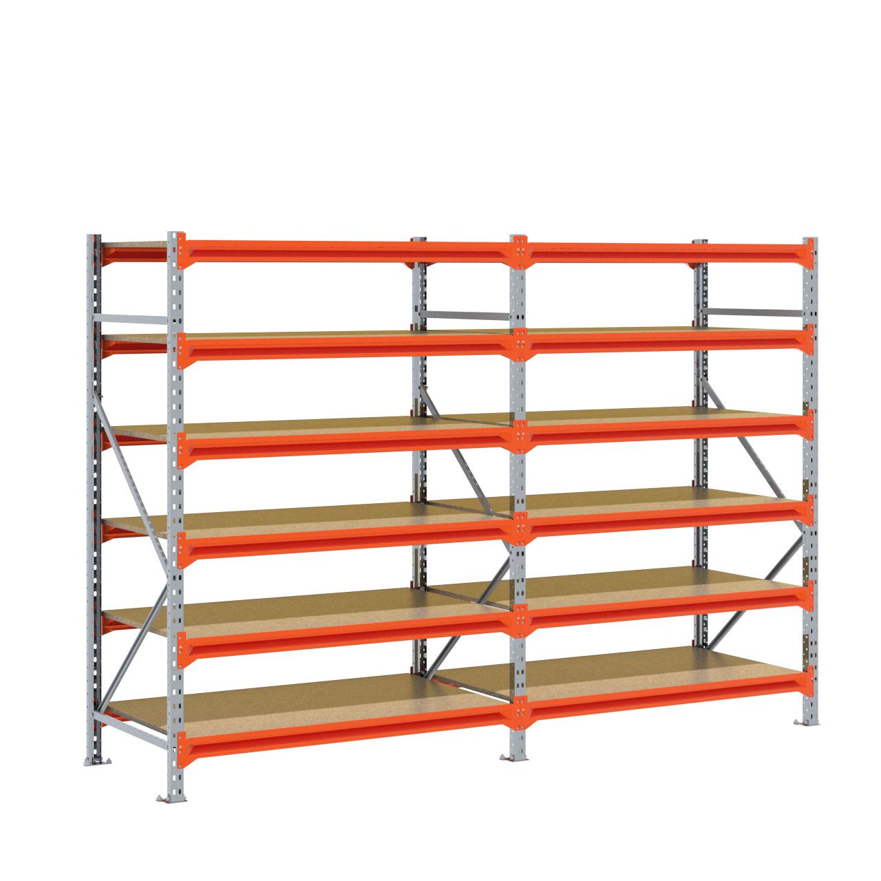 Grootvakstelling 2.000 mm x 2.900 mm x 800 mm (HxLxD) - 6 niveaus GALVA