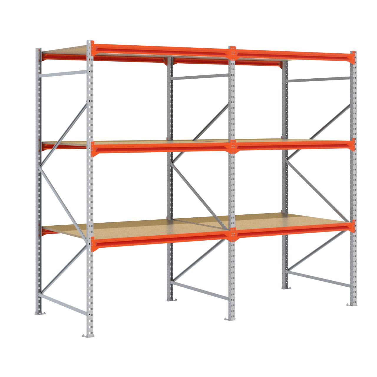 Grootvakstelling 2.500 mm x 2.900 mm x 1.200 mm (HxLxD) - 3 niveaus GALVA