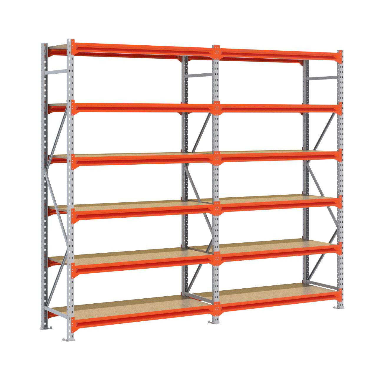 Grootvakstelling 2.500 mm x 2.900 mm x 600 mm (HxLxD) - 6 niveaus GALVA