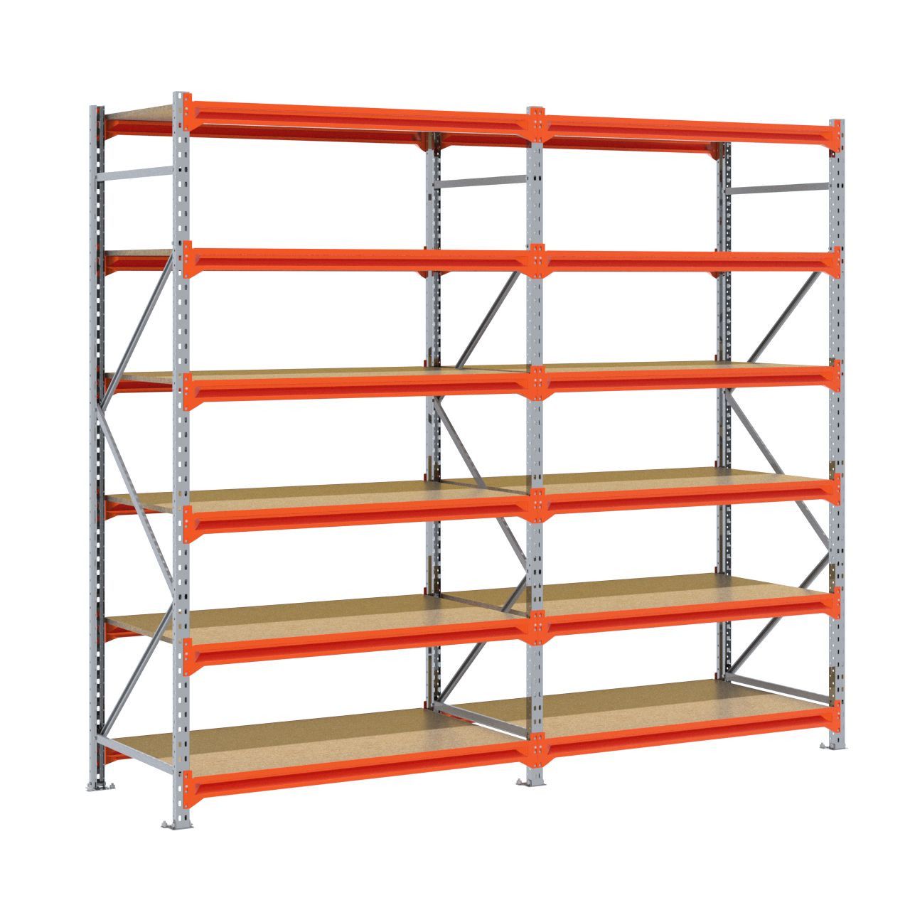 Grootvakstelling 2.500 mm x 2.900 mm x 800 mm (HxLxD) - 6 niveaus GALVA