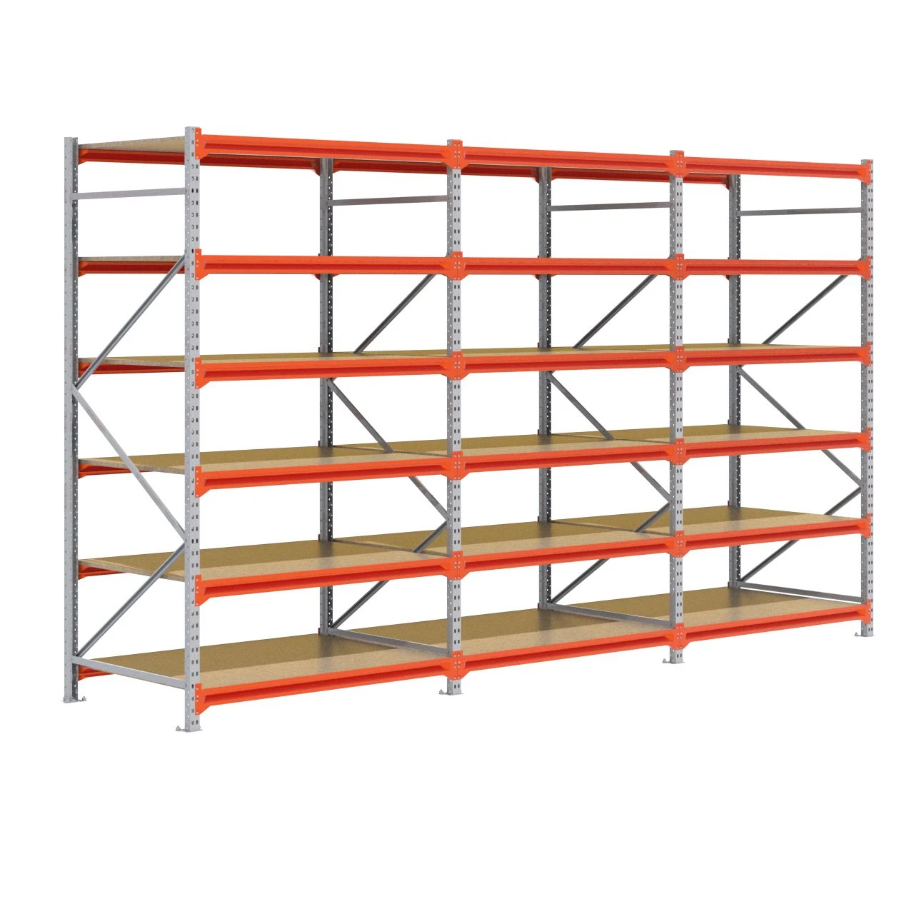 Grootvakstelling 2.500 mm x 4.300 mm x 1.000 mm (HxLxD) - 6 niveaus GALVA (Liggers: 1.350 mm)