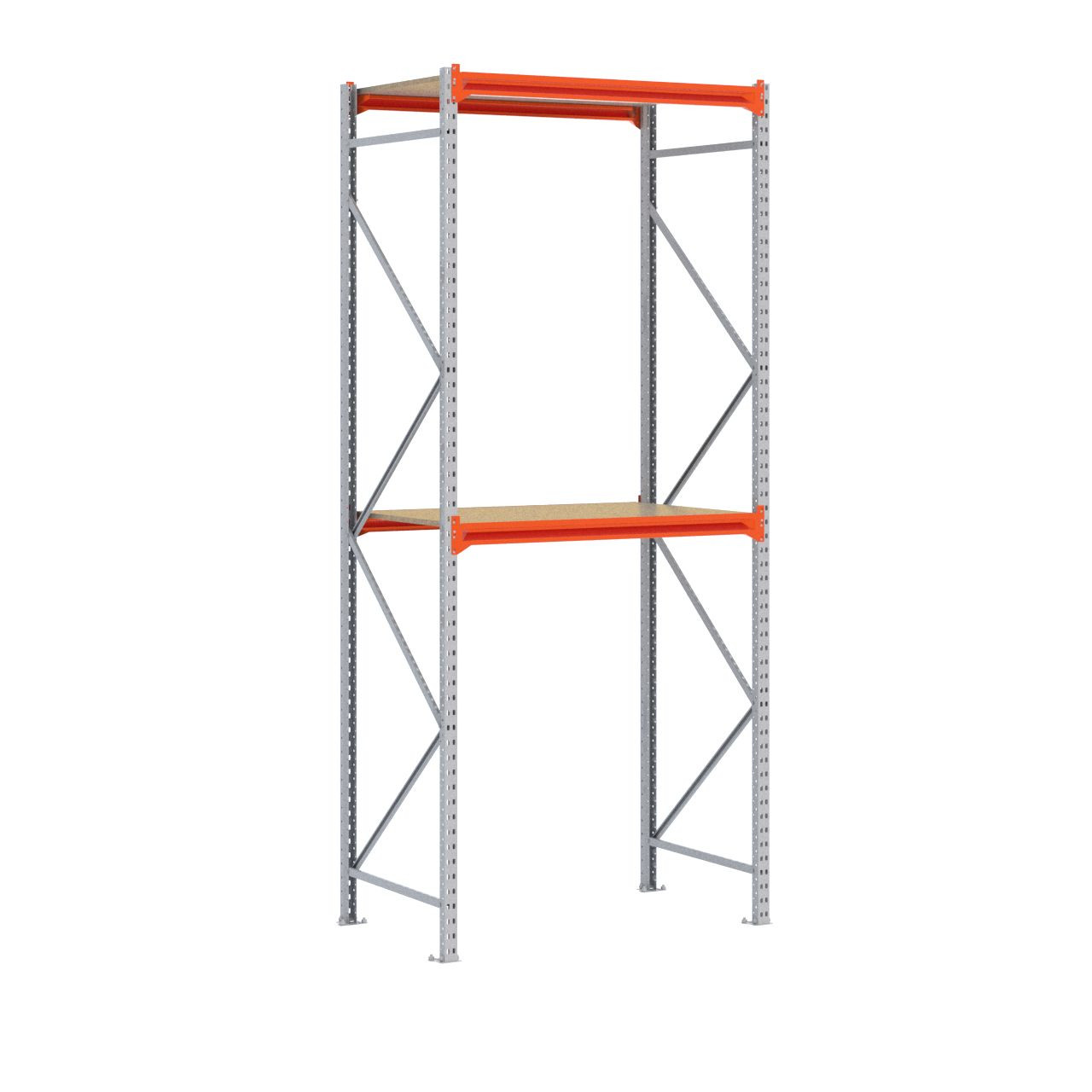 Grootvakstelling 3.000 mm x 1.300 mm x 800 mm (HxLxD) - 2 niveaus GALVA