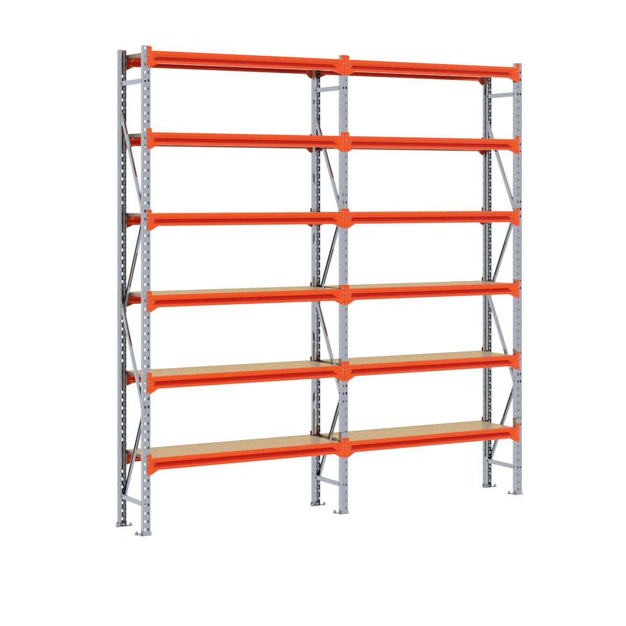 Grootvakstelling 3.000 mm x 2.900 mm x 400 mm (HxLxD) - 6 niveaus GALVA