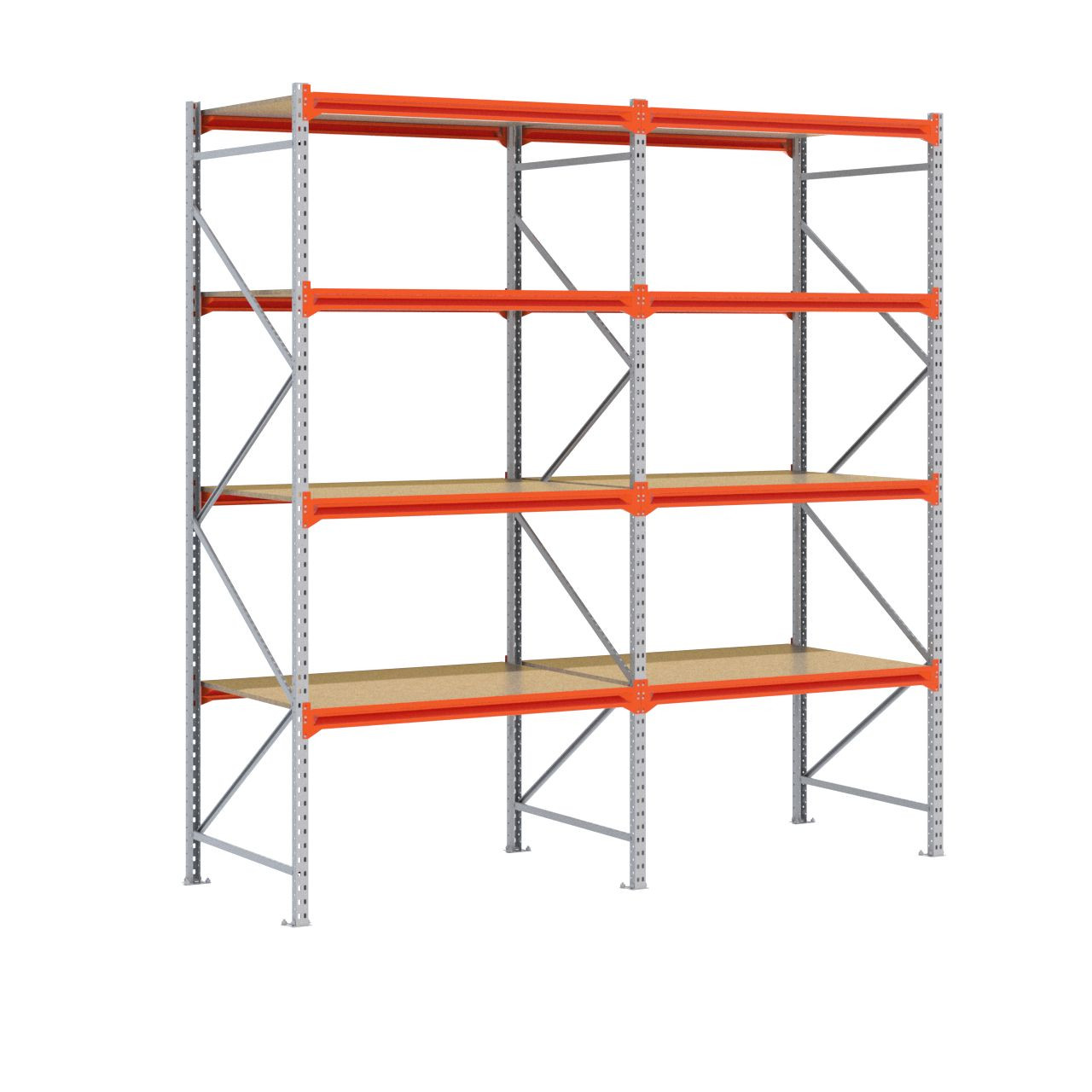 Grootvakstelling 3.000 mm x 2.900 mm x 1.000 mm (HxLxD) - 4 niveaus GALVA