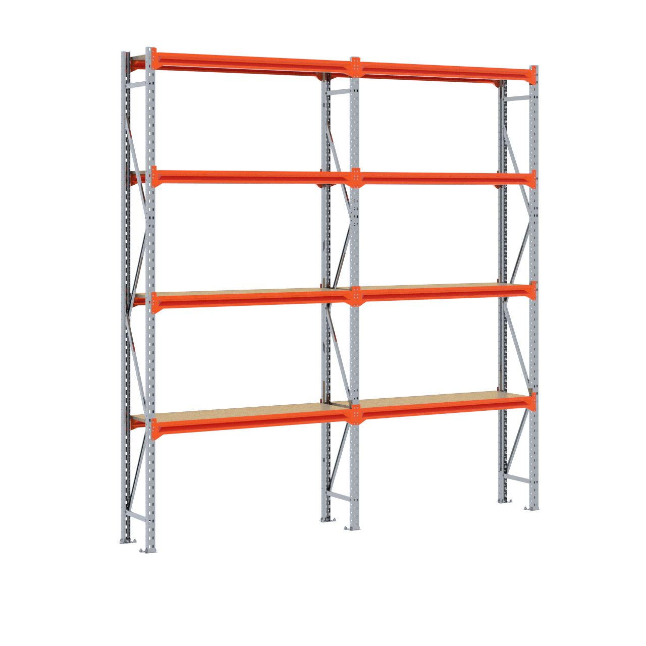 Grootvakstelling 3.000 mm x 2.900 mm x 400 mm (HxLxD) - 4 niveaus GALVA