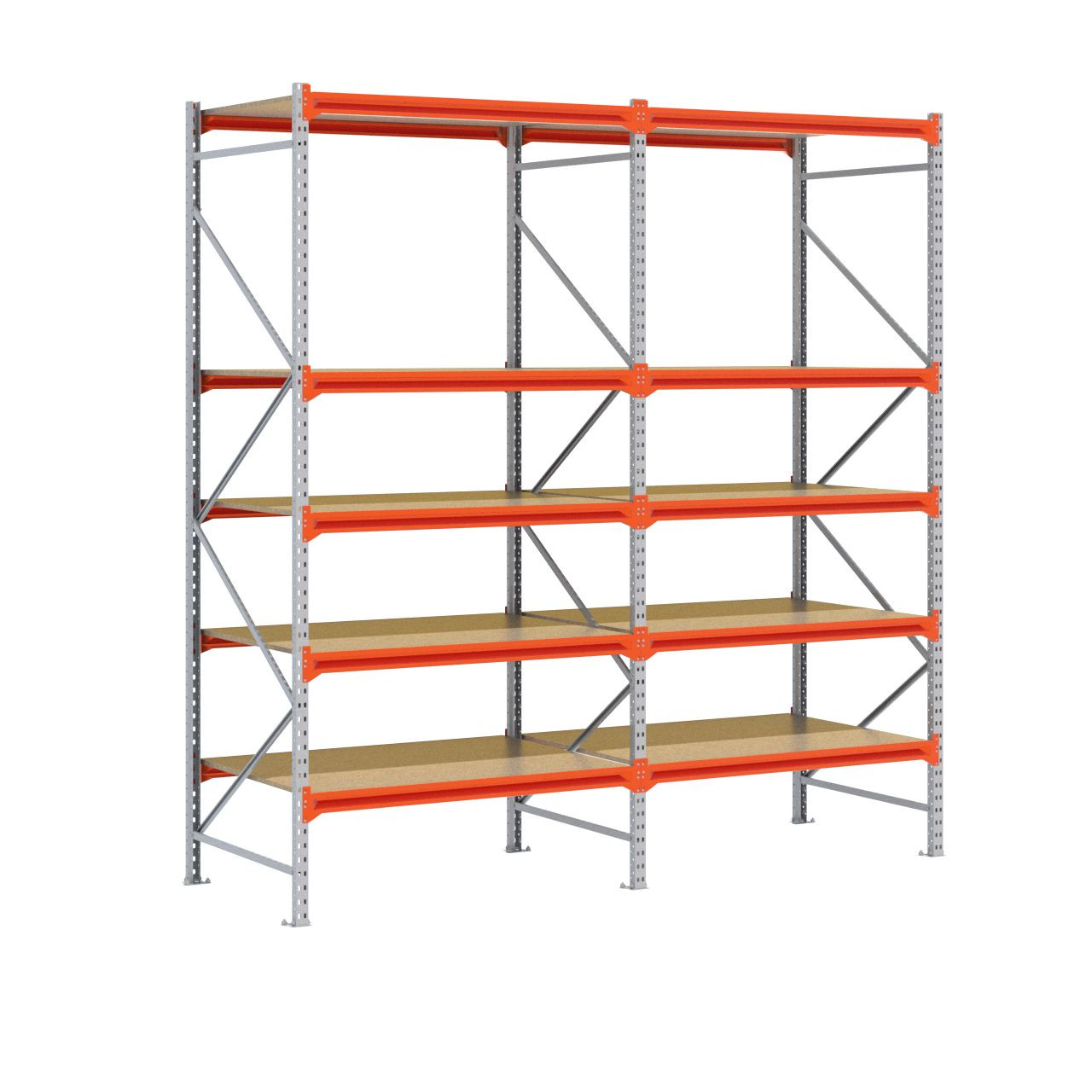 Grootvakstelling 3.000 mm x 2.900 mm x 1.000 mm (HxLxD) - 6 niveaus GALVA