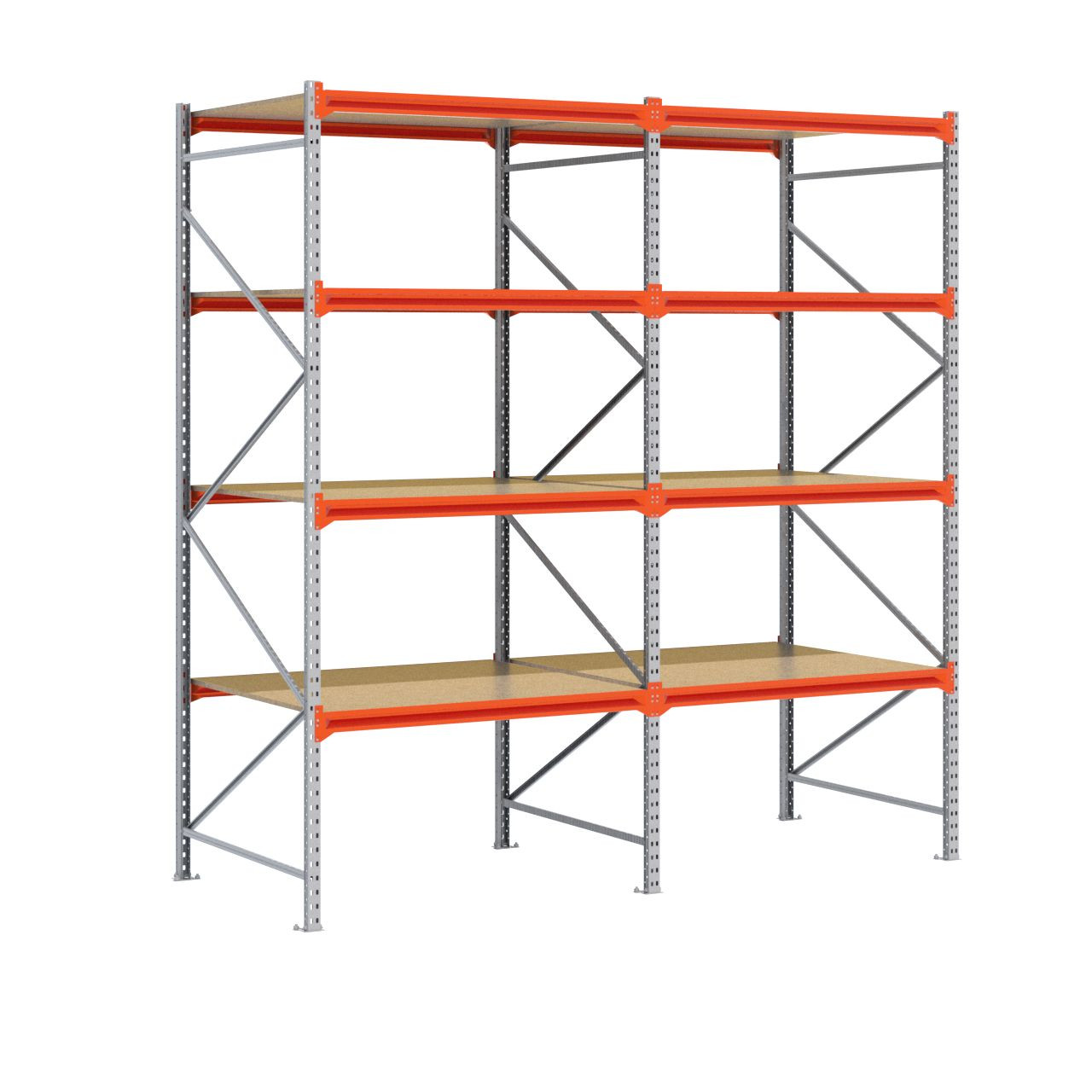 Grootvakstelling 3.000 mm x 2.900 mm x 1.200 mm (HxLxD) - 4 niveaus GALVA