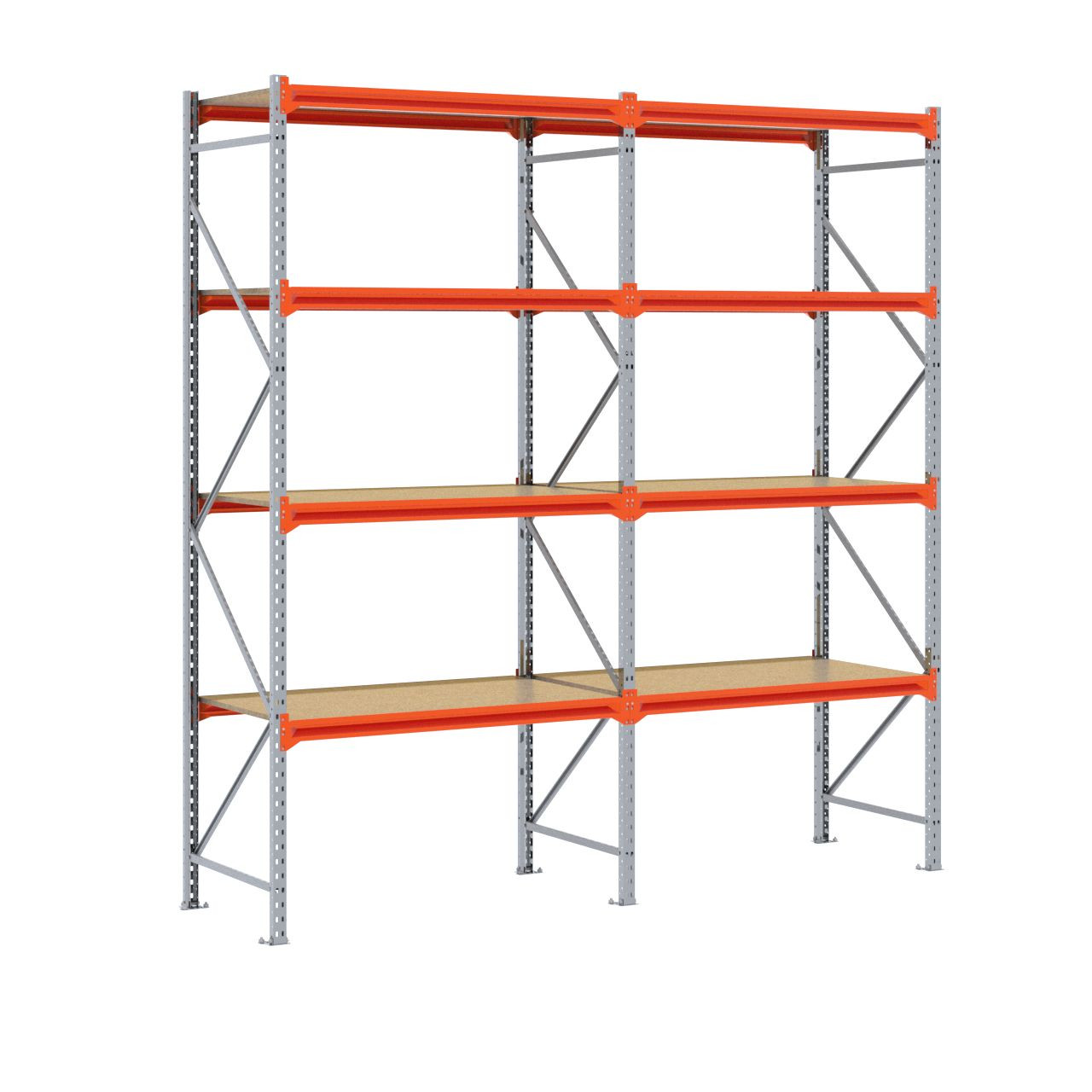 Grootvakstelling 3.000 mm x 2.900 mm x 800 mm (HxLxD) - 4 niveaus GALVA