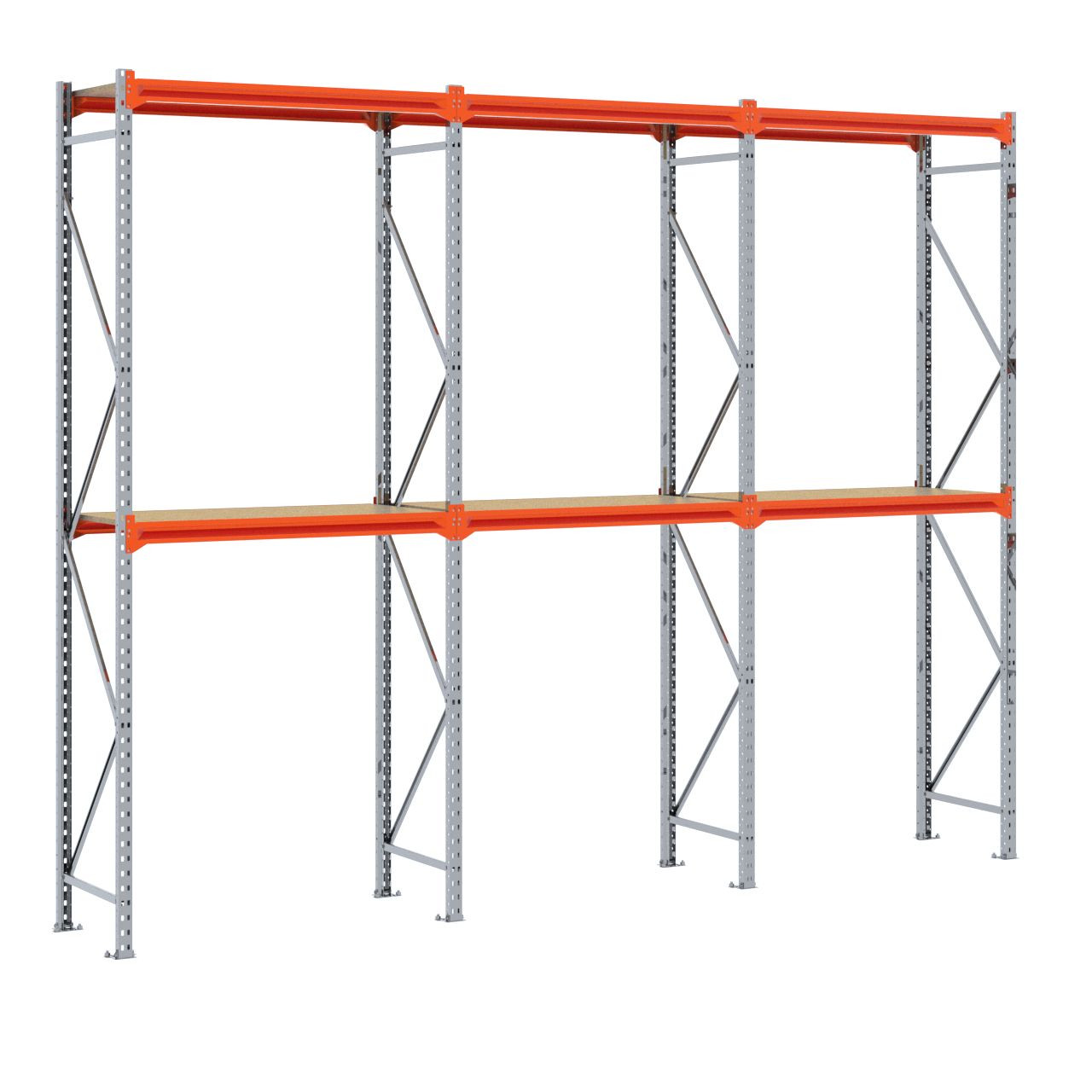 Grootvakstelling 3.000 mm x 3.800 mm x 600 mm (HxLxD) - 2 niveaus GALVA