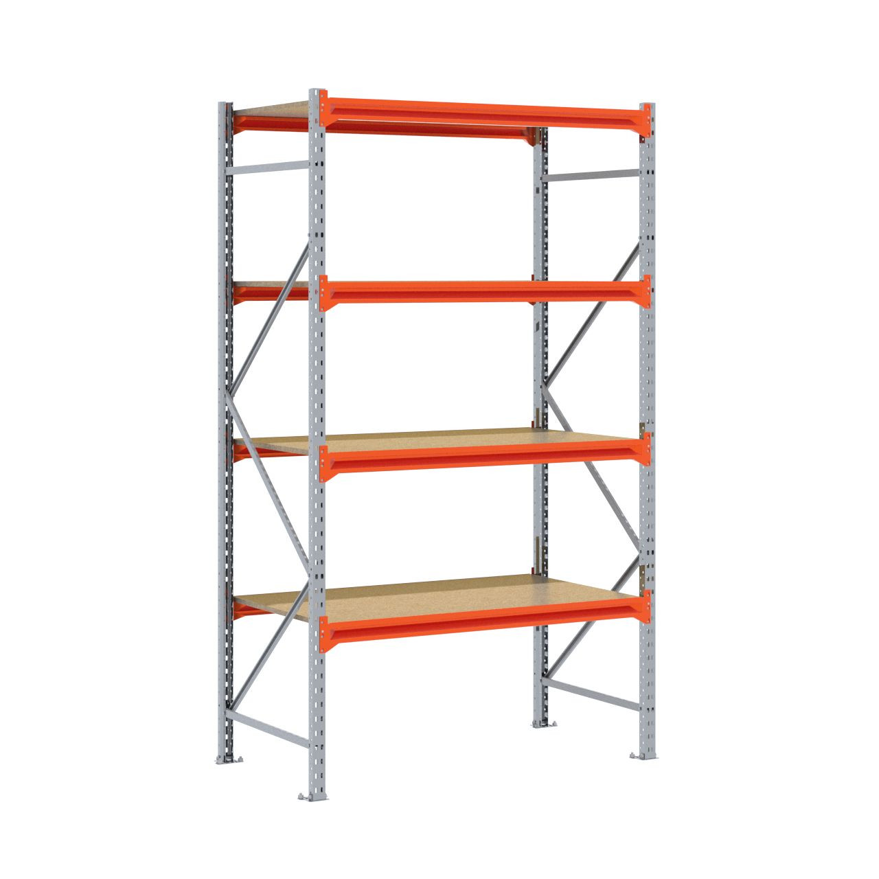 Grootvakstelling 2.500 mm x 1.500 mm x 800 mm (HxLxD) - 4 niveaus GALVA