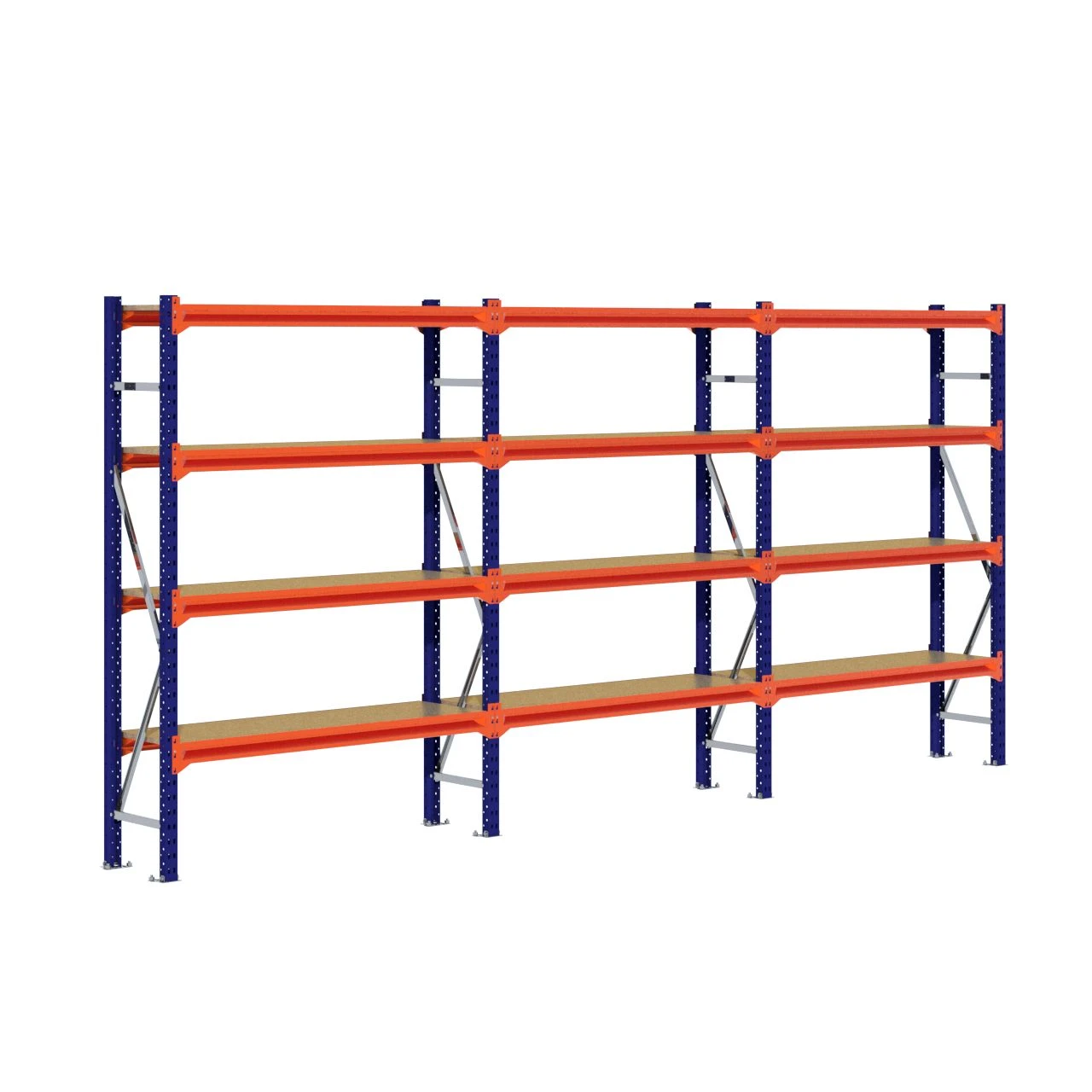 Grootvakstelling 2.000 mm x 4.300 mm x 400 mm (HxLxD) - 4 niveaus (Liggers: 1.350 mm)