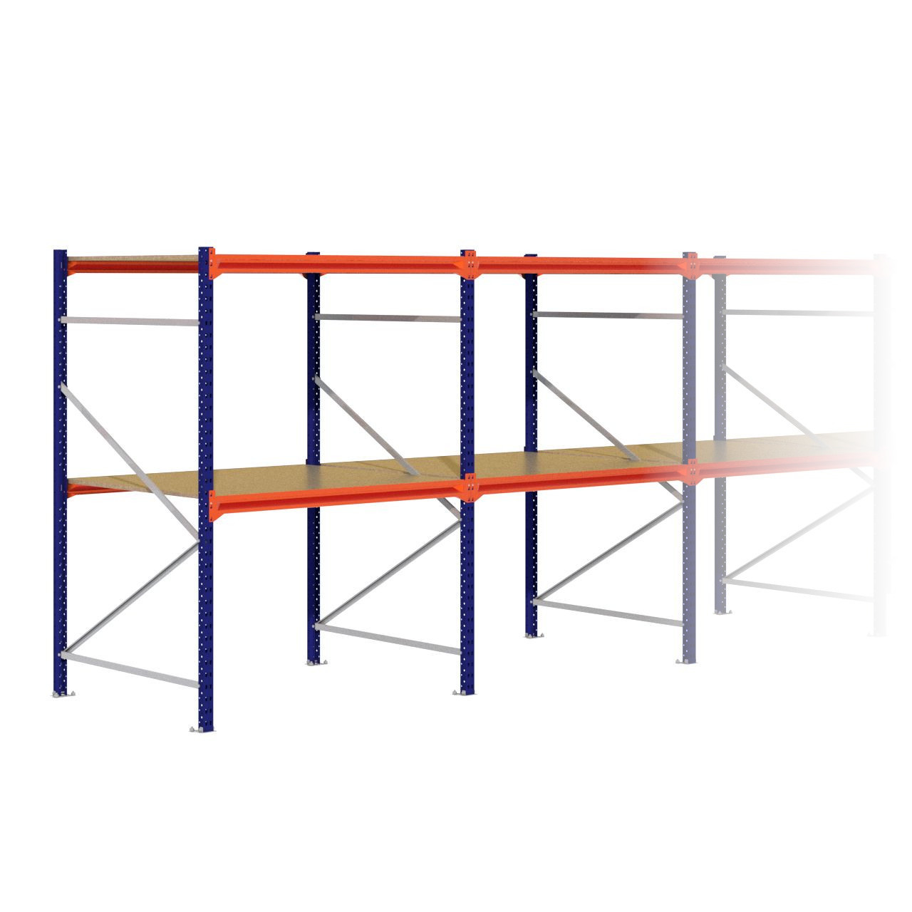 Grootvakstelling 2.000 mm x 5.700 mm x 1.200 mm (HxLxD) - 2 niveaus
