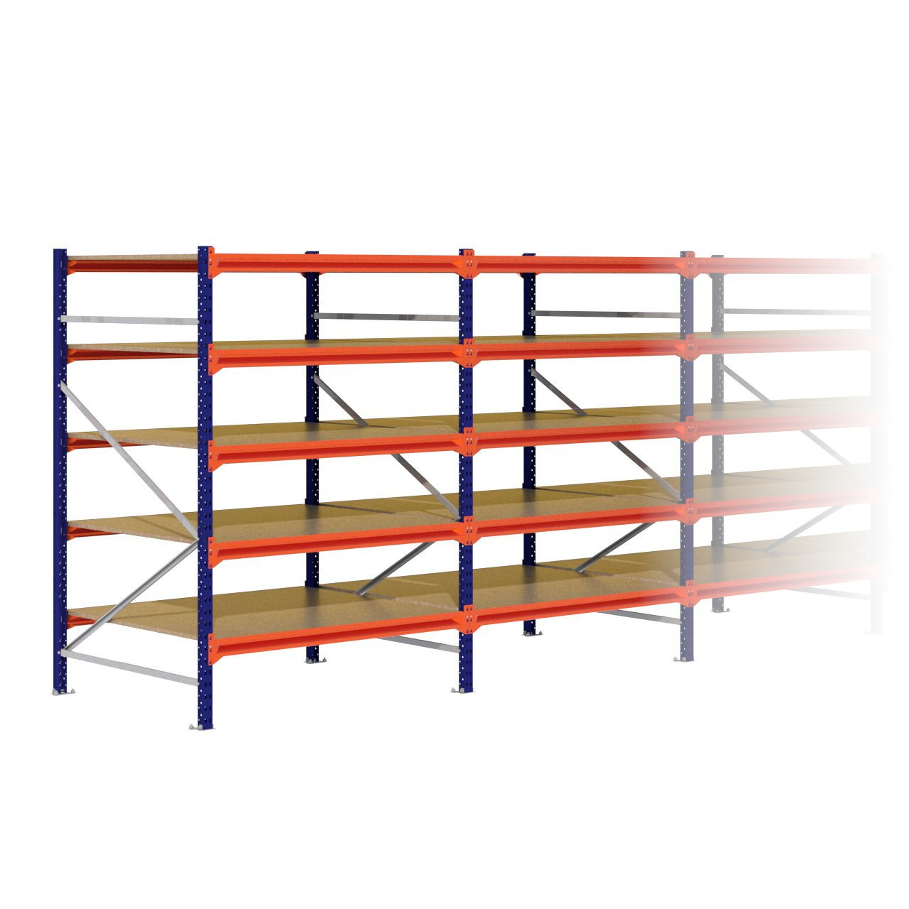 Grootvakstelling 2.000 mm x 5.700 mm x 1.200 mm (HxLxD) - 5 niveaus