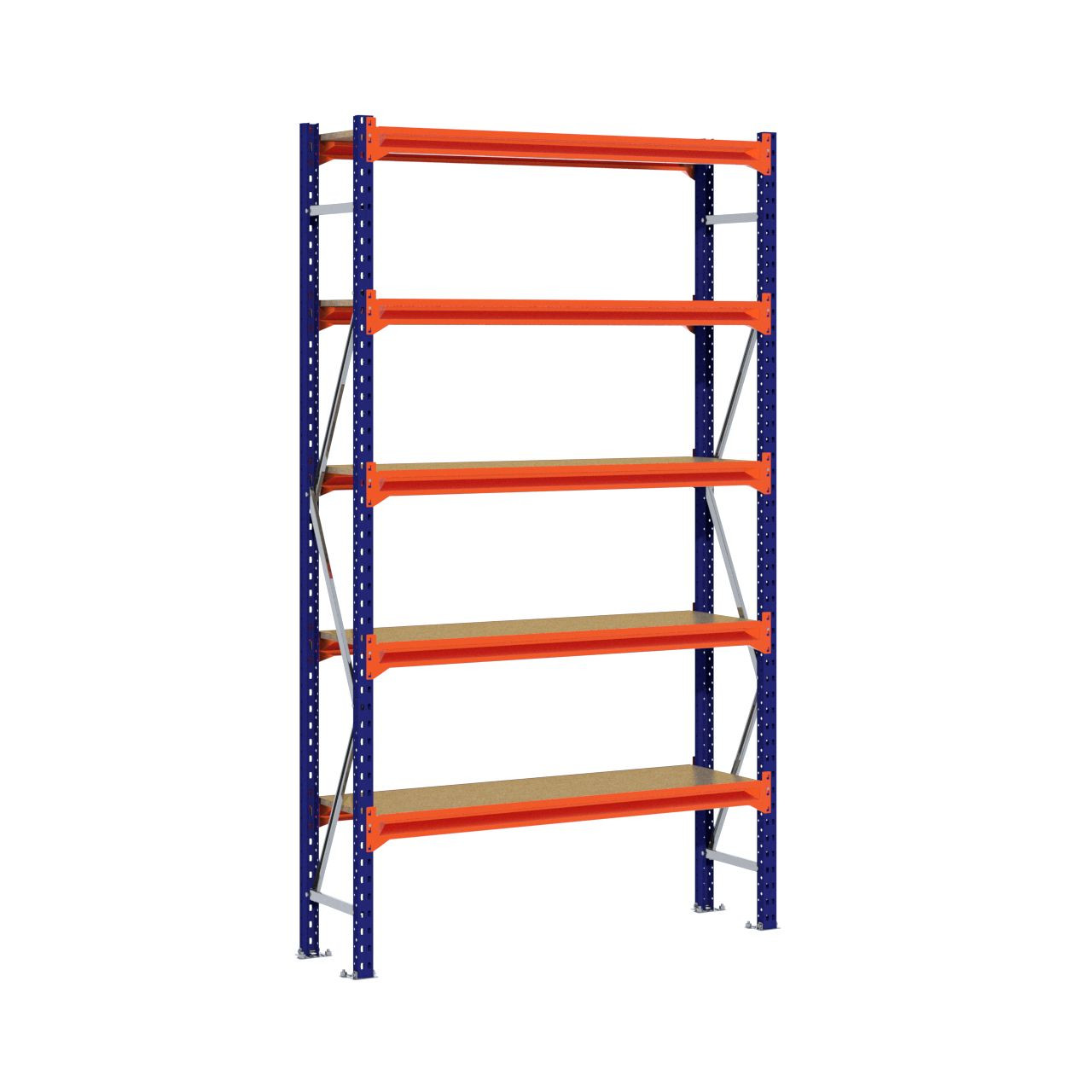 Grootvakstelling 2.500 mm x 1.500 mm x 400 mm (HxLxD) - 5 niveaus