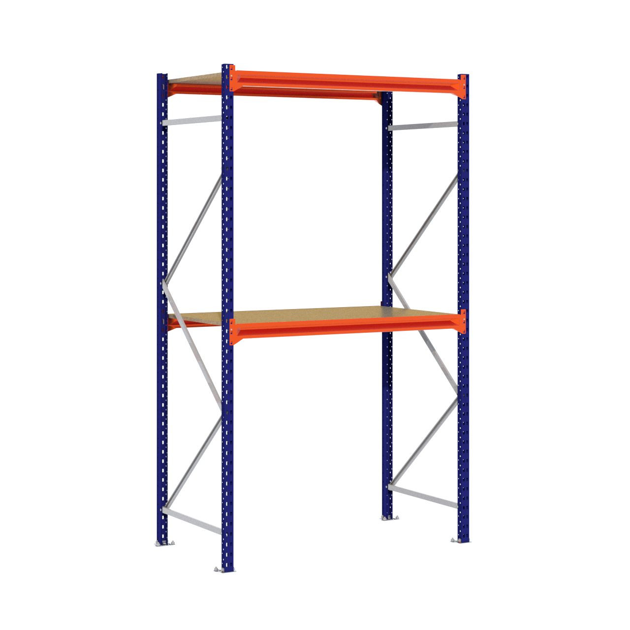 Grootvakstelling 2.500 mm x 1.500 mm x 800 mm (HxLxD) - 2 niveaus