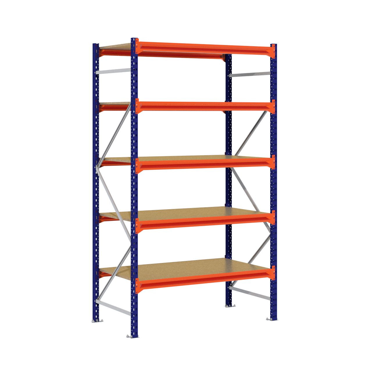 Grootvakstelling 2.500 mm x 1.500 mm x 800 mm (HxLxD) - 5 niveaus