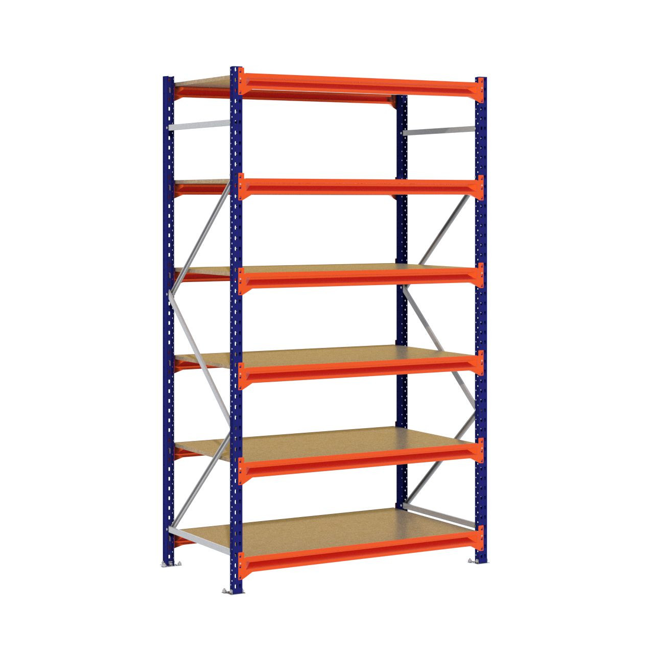Grootvakstelling 2.500 mm x 1.500 mm x 800 mm (HxLxD) - 6 niveaus