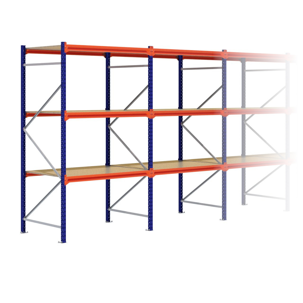 Grootvakstelling 2.500 mm x 5.700 mm x 1.000 mm (HxLxD) - 3 niveaus