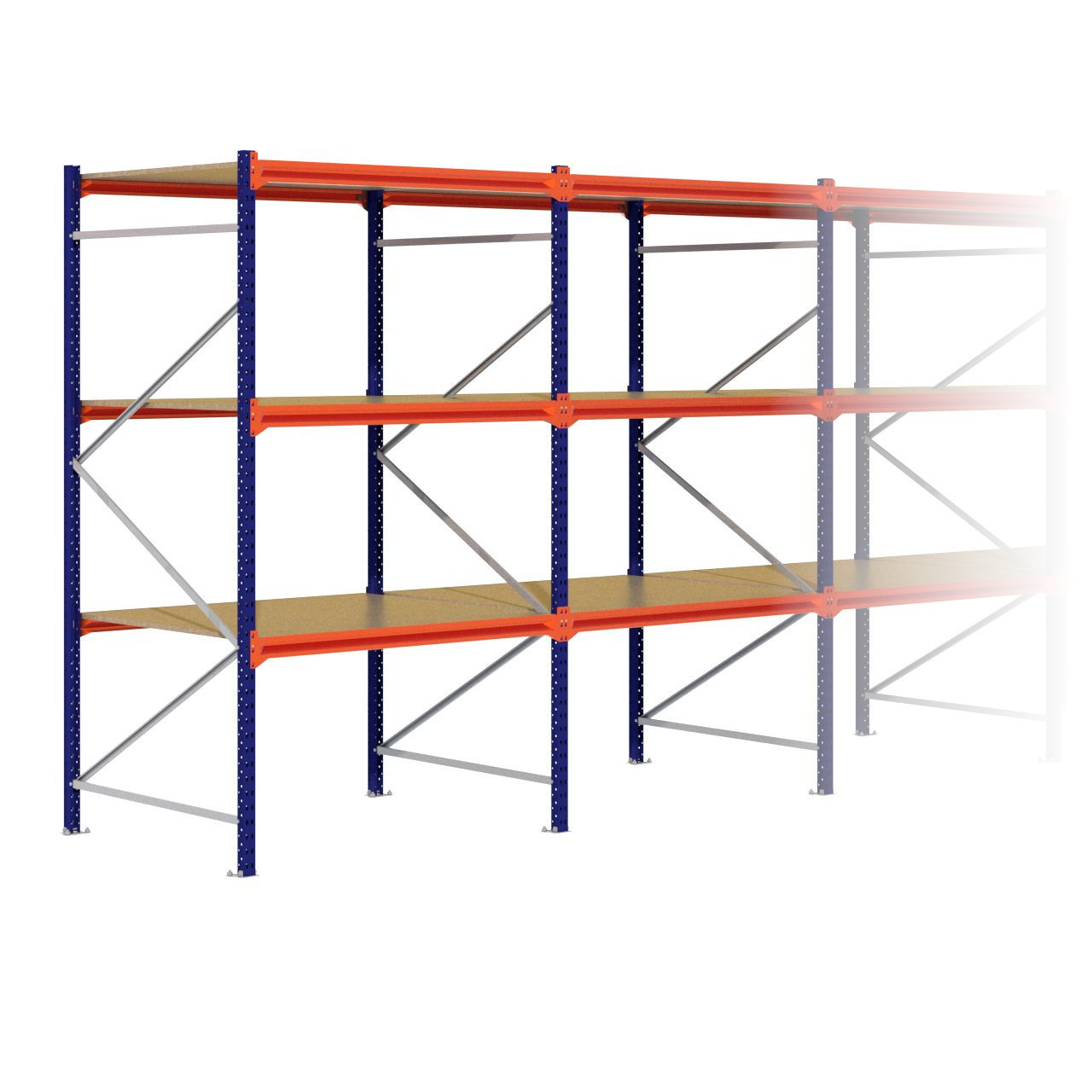 Grootvakstelling 2.500 mm x 11.300 mm x 1.200 mm (HxLxD) - 3 niveaus