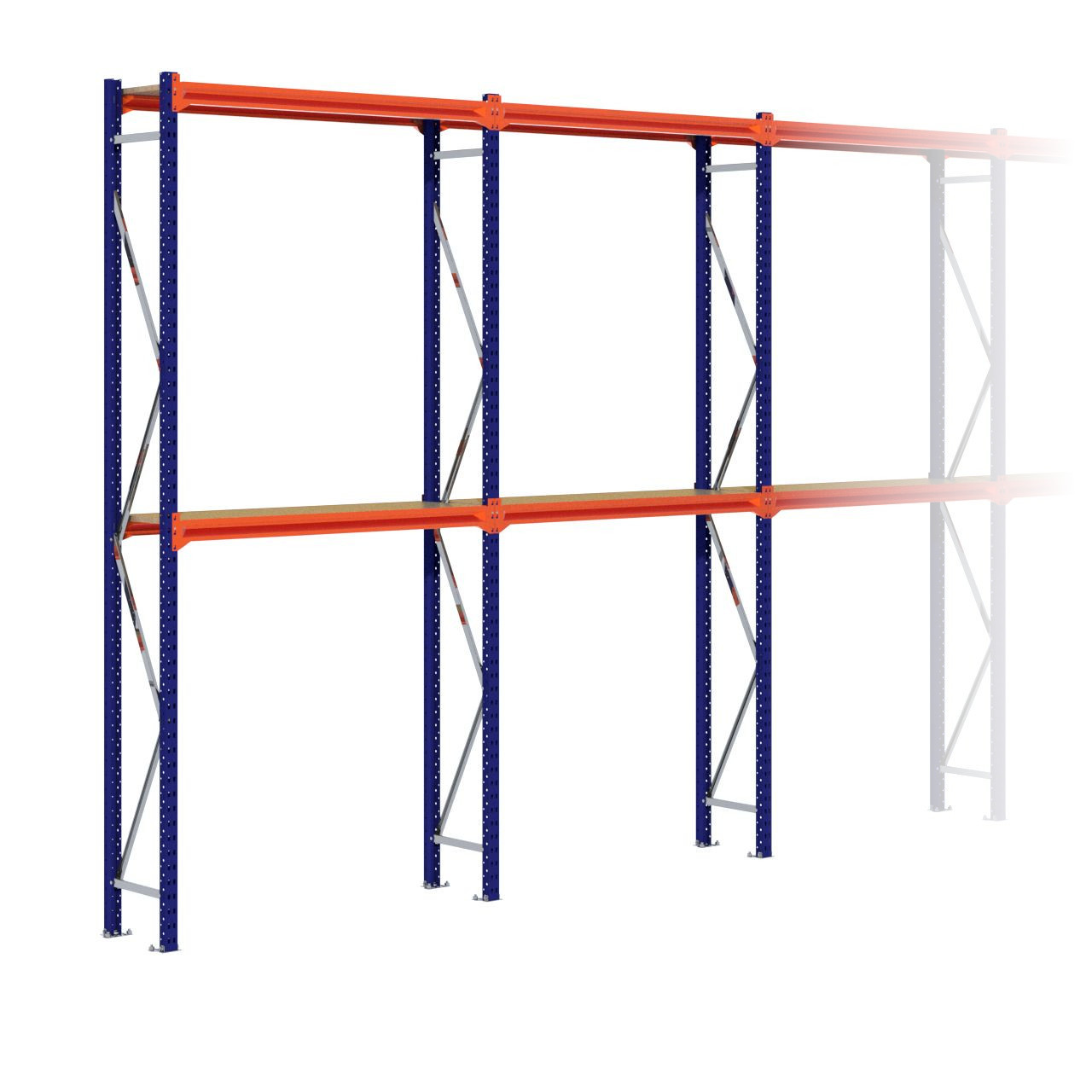 Grootvakstelling 3.000 mm x 5.700 mm x 400 mm (HxLxD) - 2 niveaus
