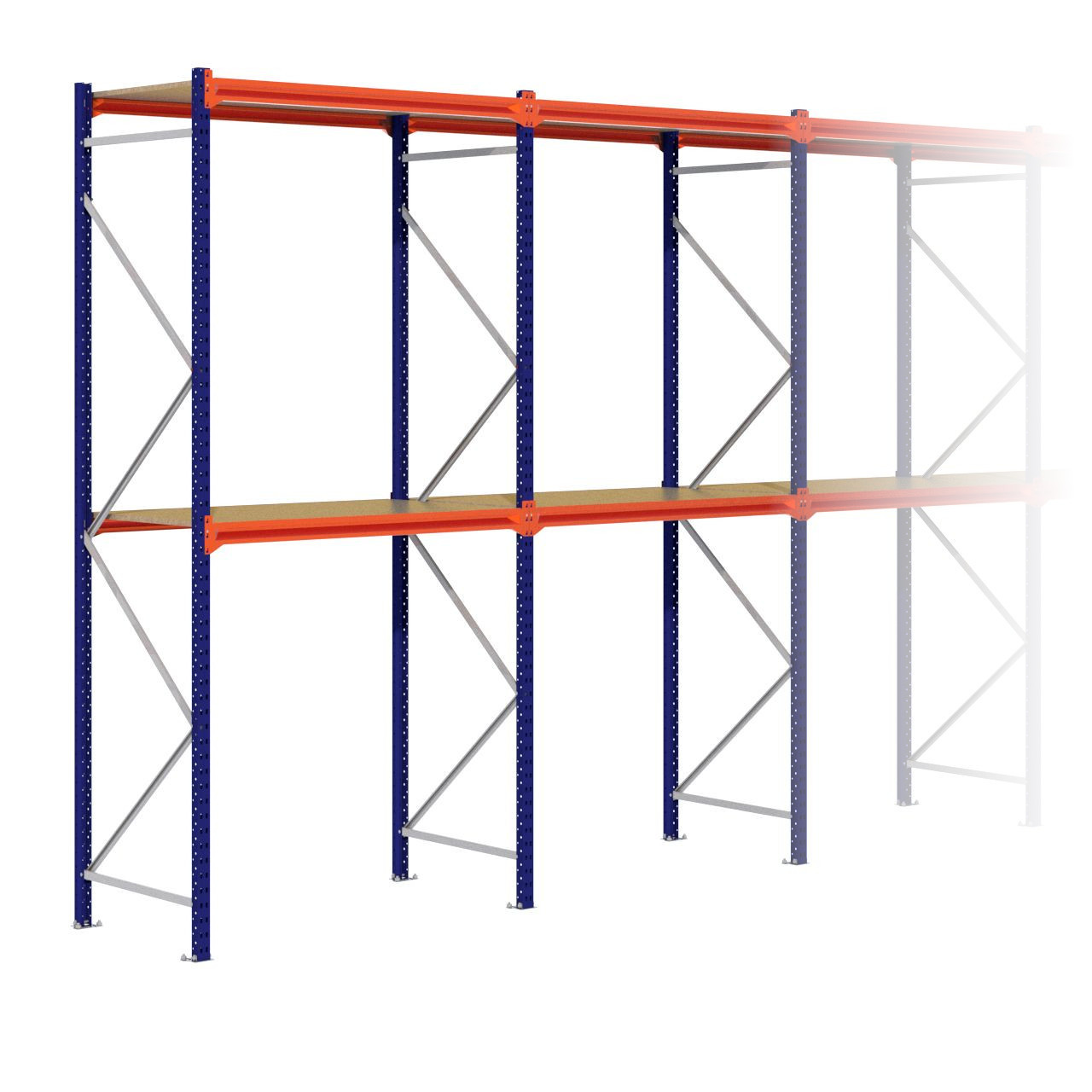 Grootvakstelling 3.000 mm x 5.700 mm x 800 mm (HxLxD) - 2 niveaus
