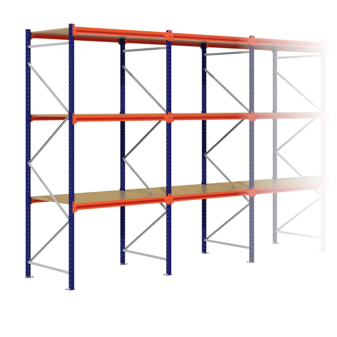Grootvakstelling 3.000 mm x 12.700 mm x 1.000 mm (HxLxD) - 3 niveaus