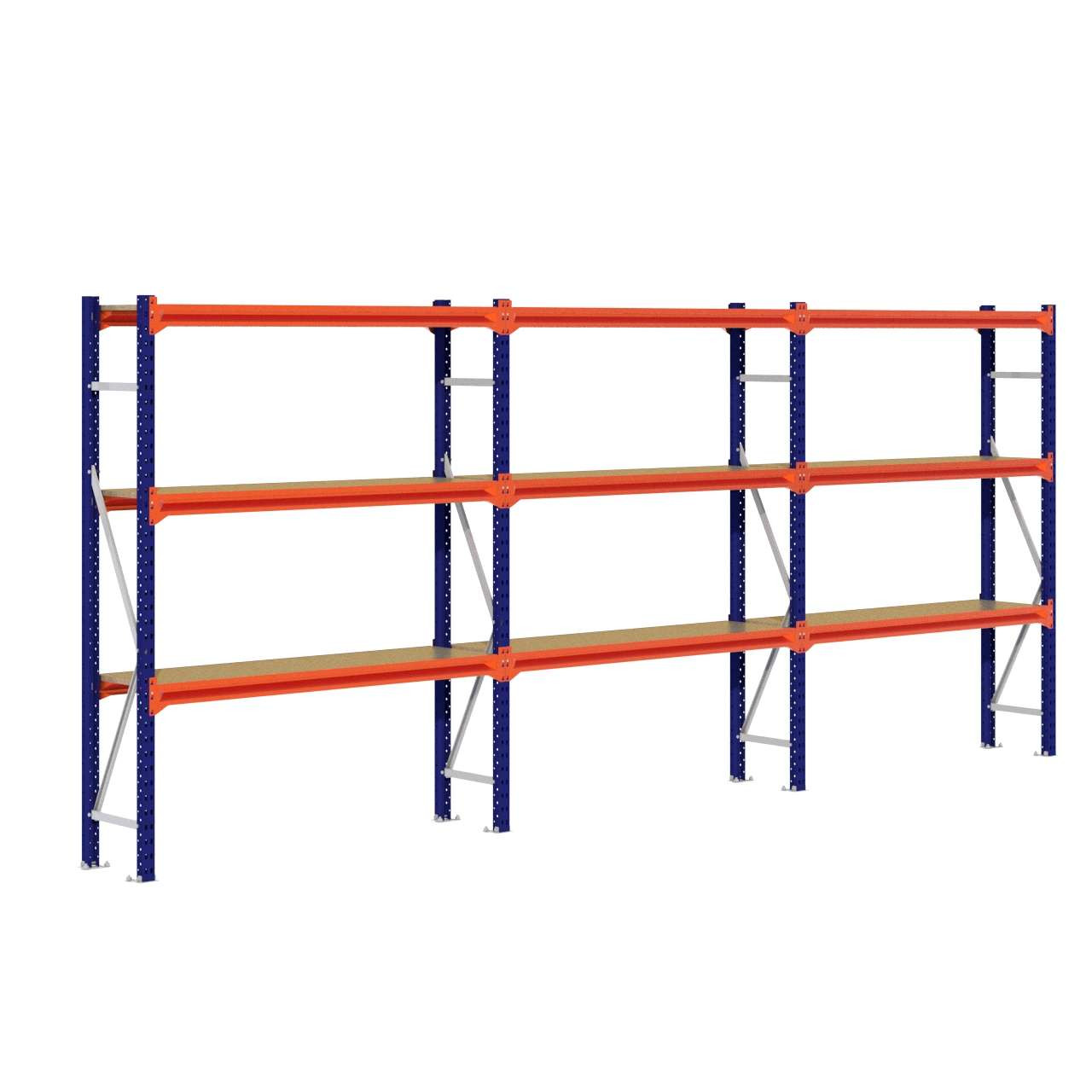 Grootvakstelling 2.000 mm x 4.700 mm x 400 mm (HxLxD) - 3 niveaus (Liggerlengte 1.500 mm)
