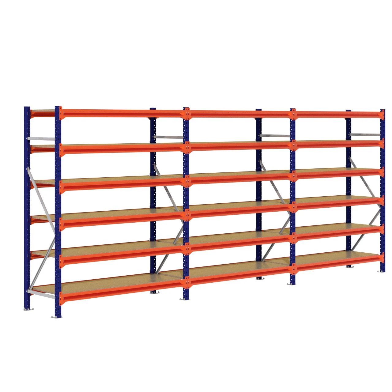 Grootvakstelling 2.000 mm x 4.700 mm x 600 mm (HxLxD) - 6 niveaus (Liggerlengte 1.500 mm)