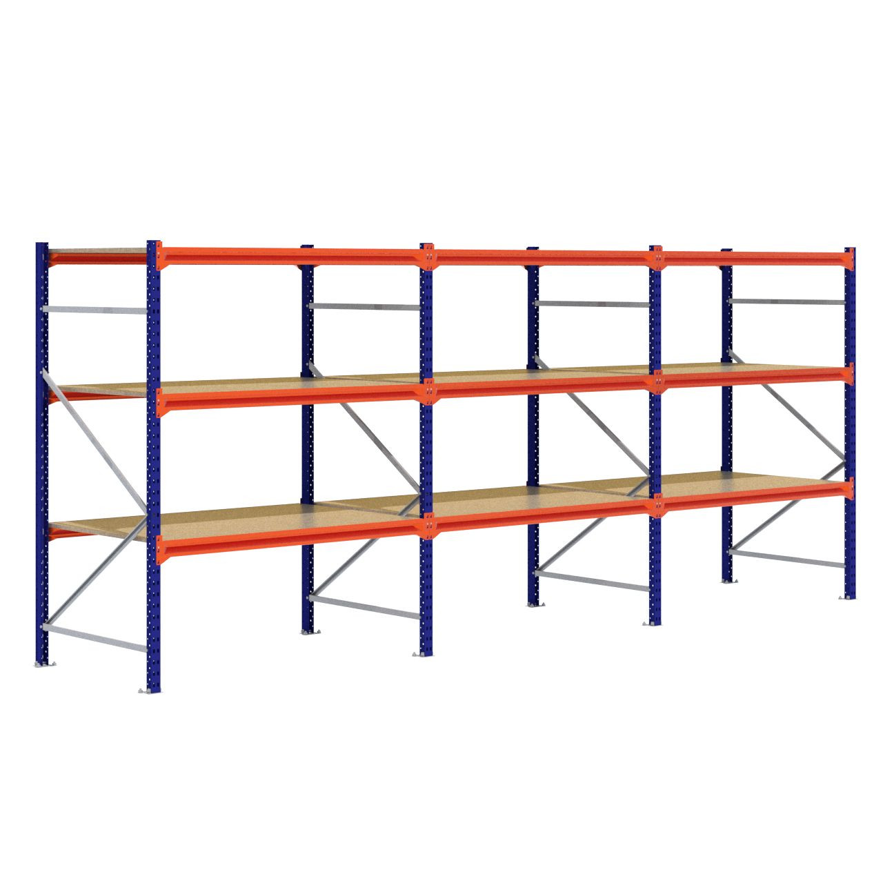 Grootvakstelling 2.000 mm x 4.700 mm x 1.000 mm (HxLxD) - 3 niveaus (Liggerlengte 1.500 mm)