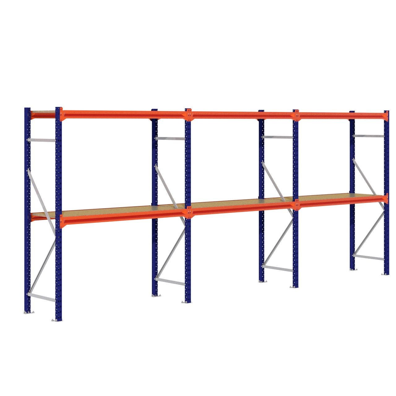 Grootvakstelling 2.000 mm x 4.700 mm x 600 mm (HxLxD) - 2 niveaus (Liggerlengte 1.500 mm)