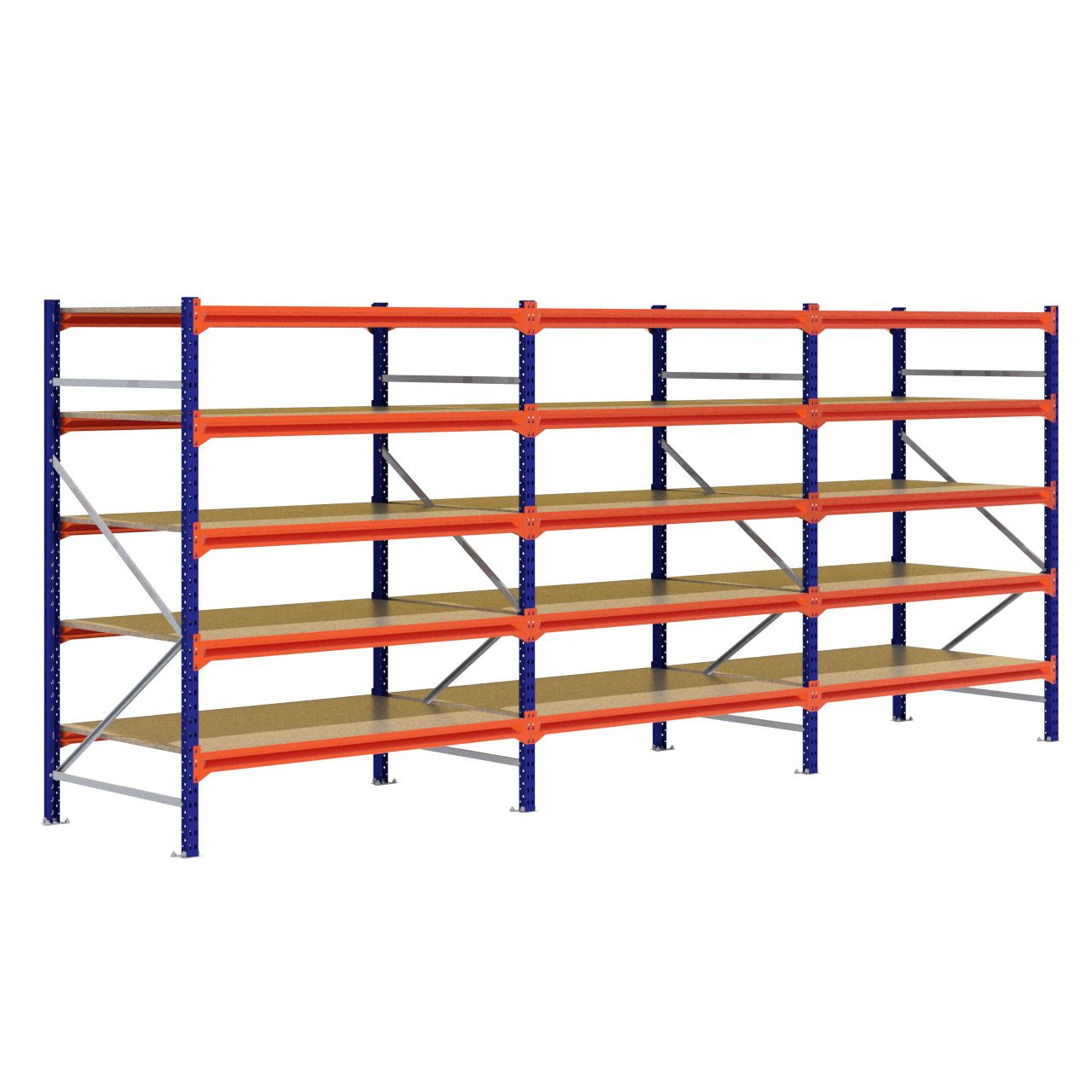 Grootvakstelling 2.000 mm x 4.700 mm x 1.000 mm (HxLxD) - 5 niveaus (Liggerlengte 1.500 mm)